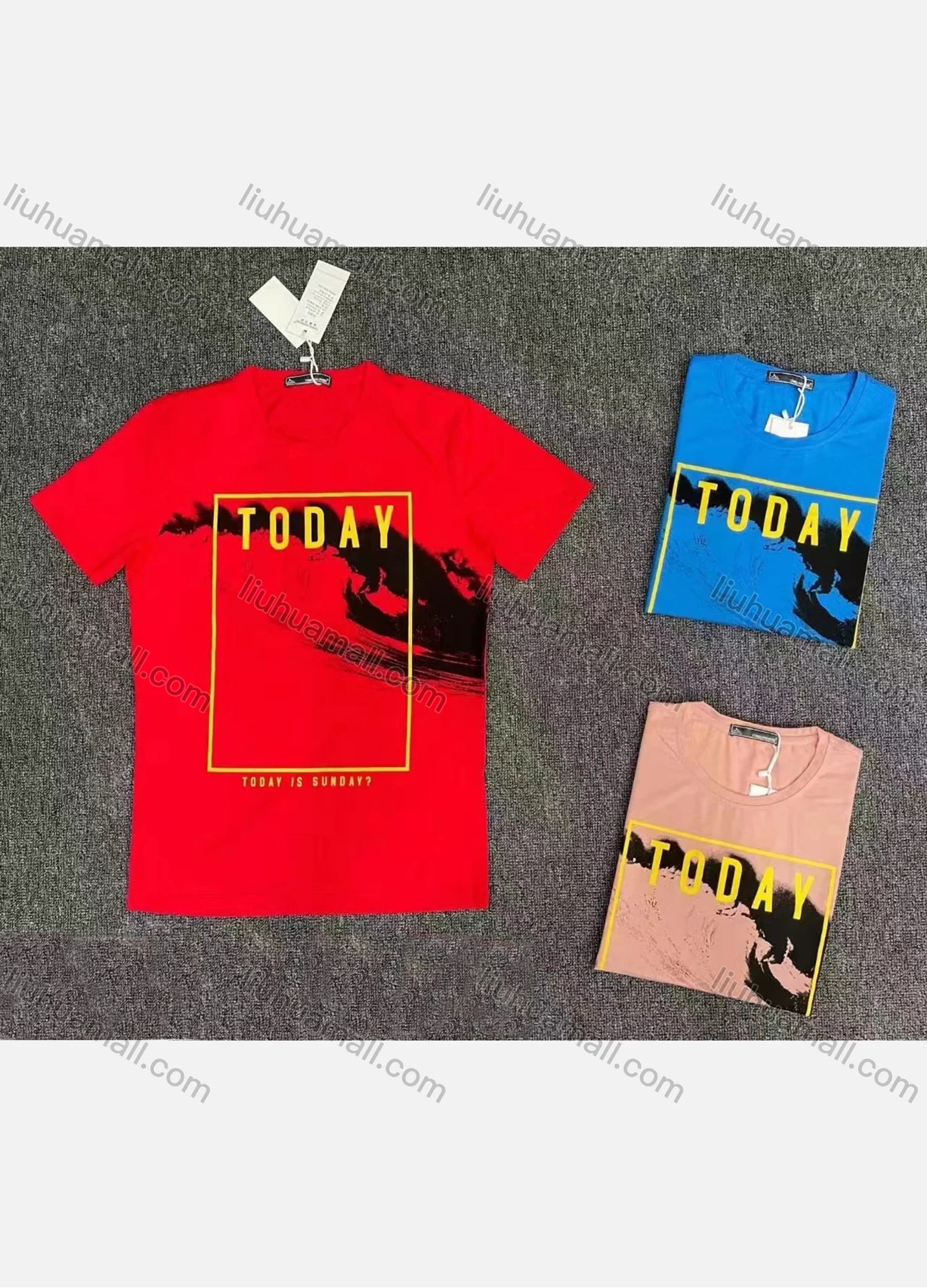 Wholesale Men's Casual 100% Cotton Letter Graphic Round Neck Short Sleeve Tee 54008# - Liuhuamall