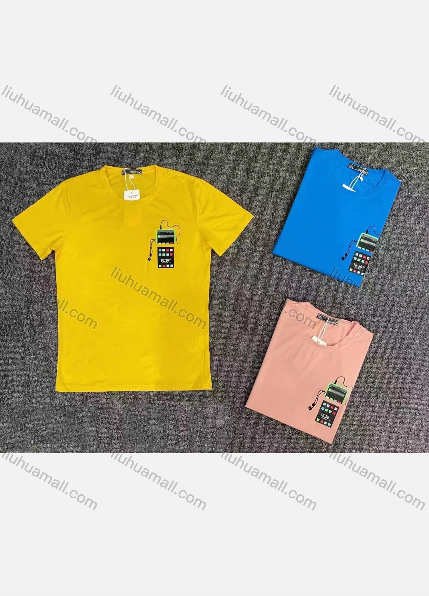 Wholesale Men's Casual 100% Cotton Graphic Round Neck Short Sleeve Tee 54023# - Liuhuamall