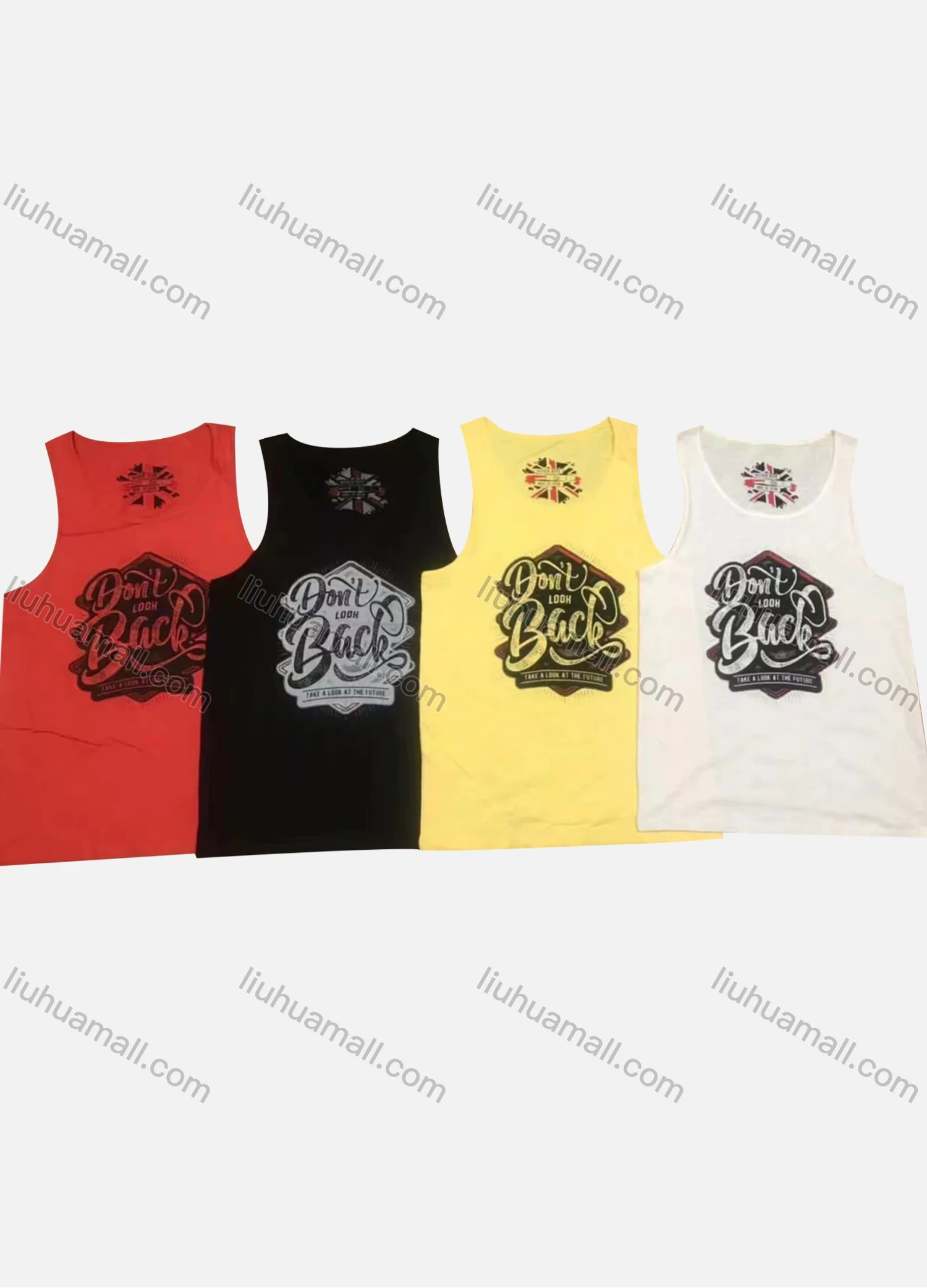 Wholesale Men's Casual Letter Print Round Neck Tank Top - Liuhuamall
