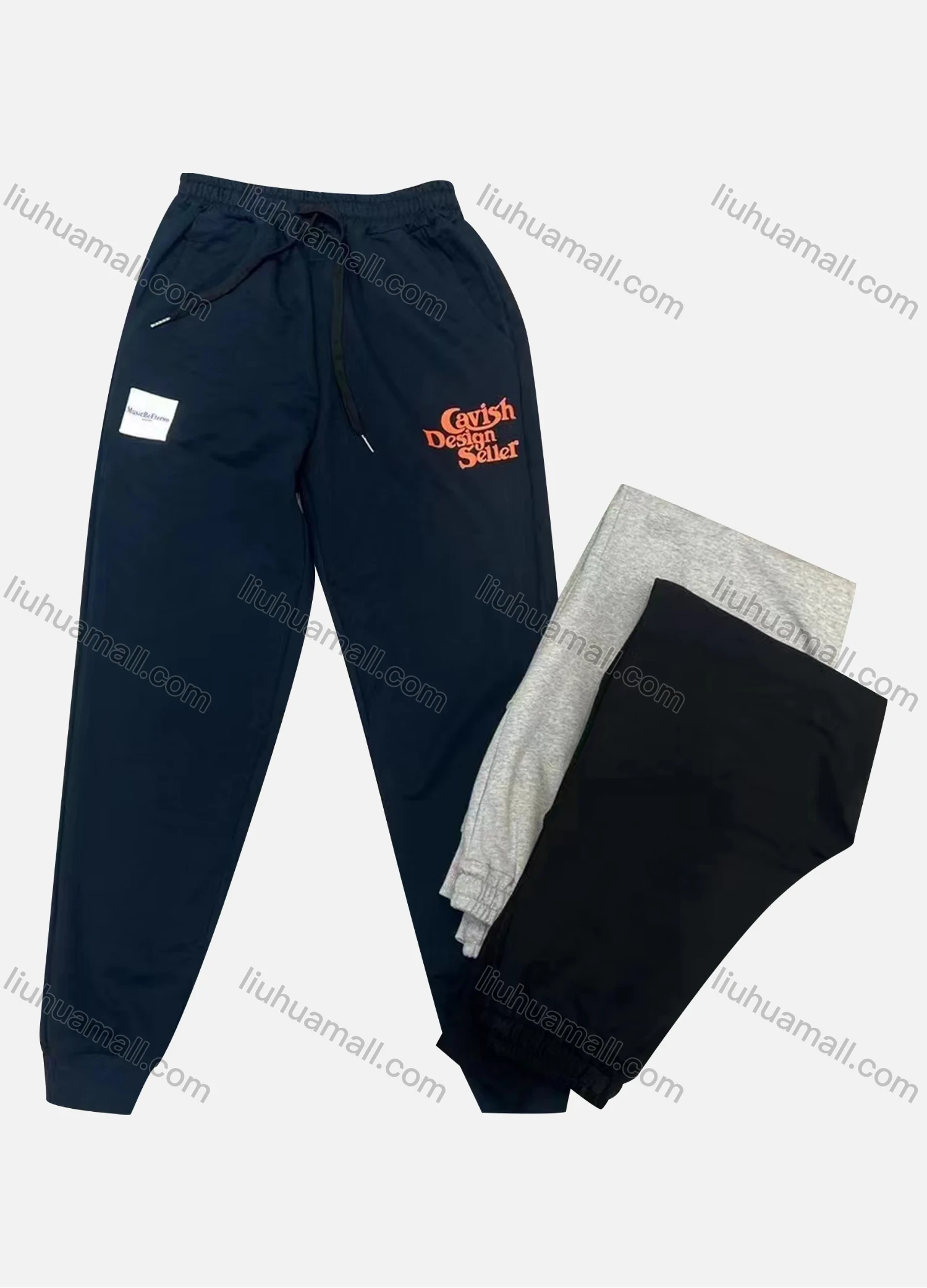 Wholesale Men's Casual & Sporty Labelled Drawstring Elastic Waist Jogger Sweatpants - Liuhuamall