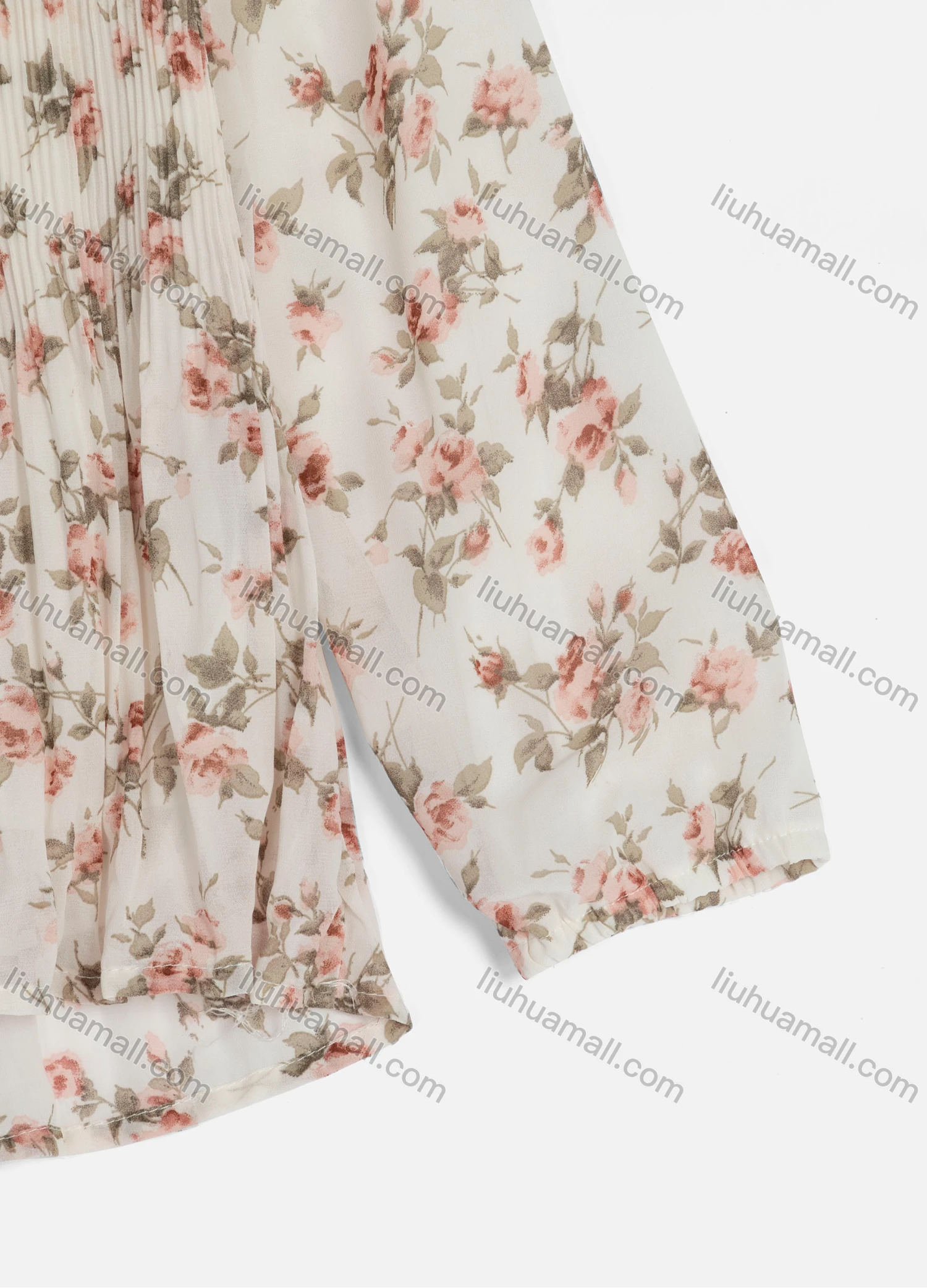 Wholesale Women's Casual Floral Print Round Neck Long Sleeve Blouse - Liuhuamall