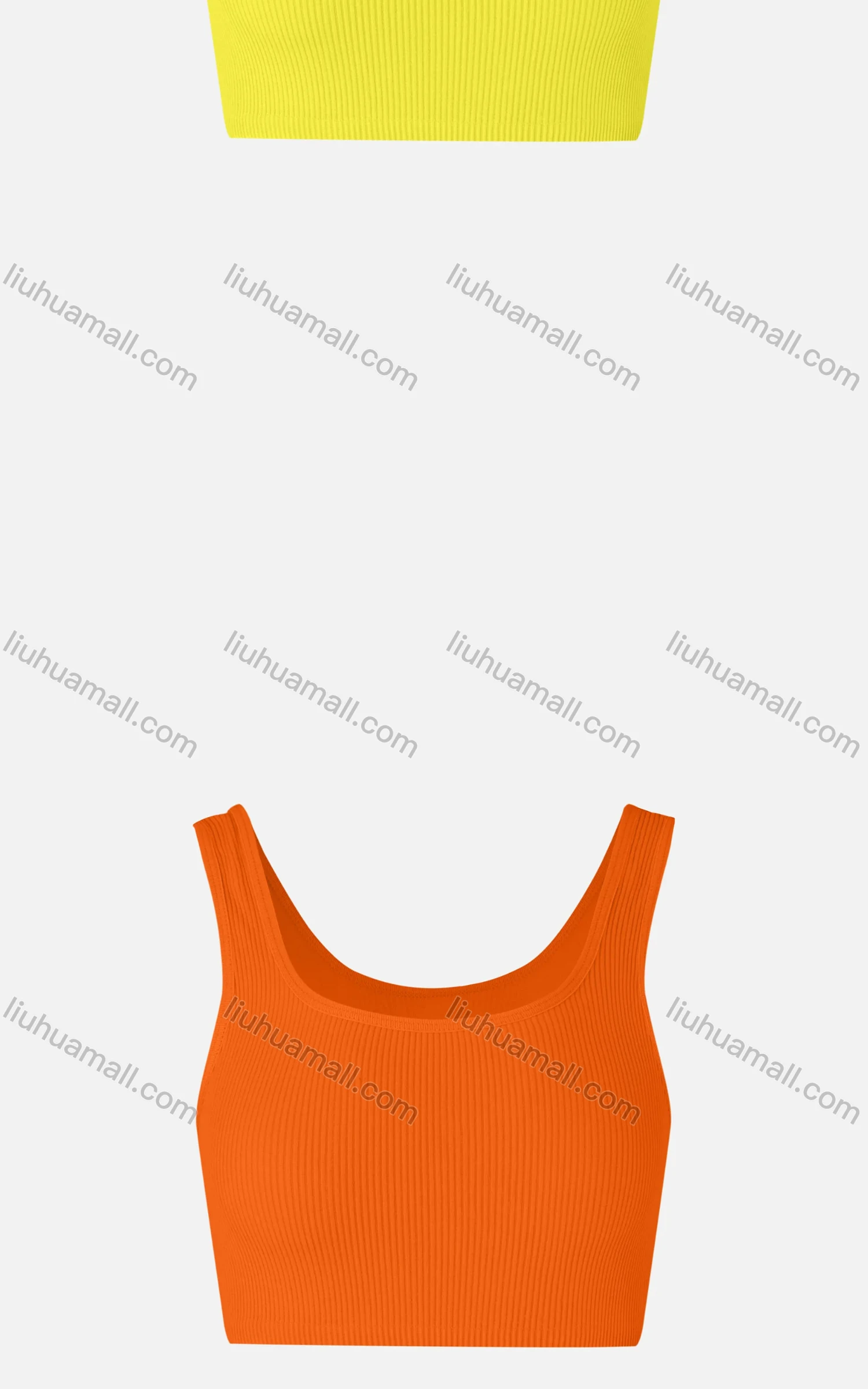 Wholesale Women's Casual Plain Ribbed Slim Fit Crop Tank Top E133# - Liuhuamall