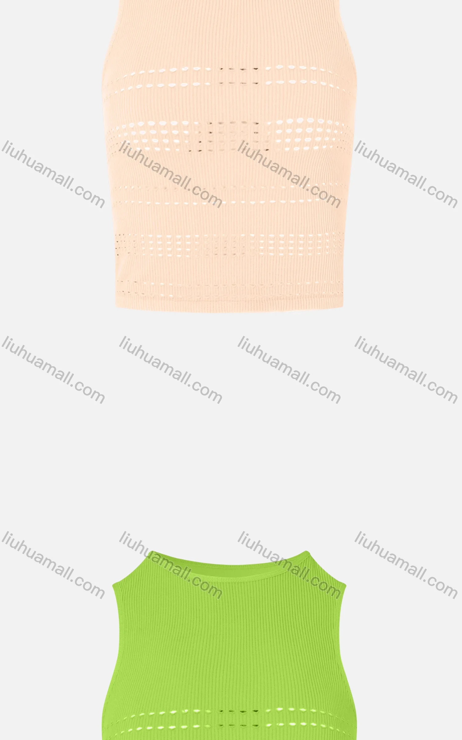 Wholesale Women's Casual Plain Sleeveless Round Neck Ribbed Ripped Crop Tank Top E138# - Liuhuamall