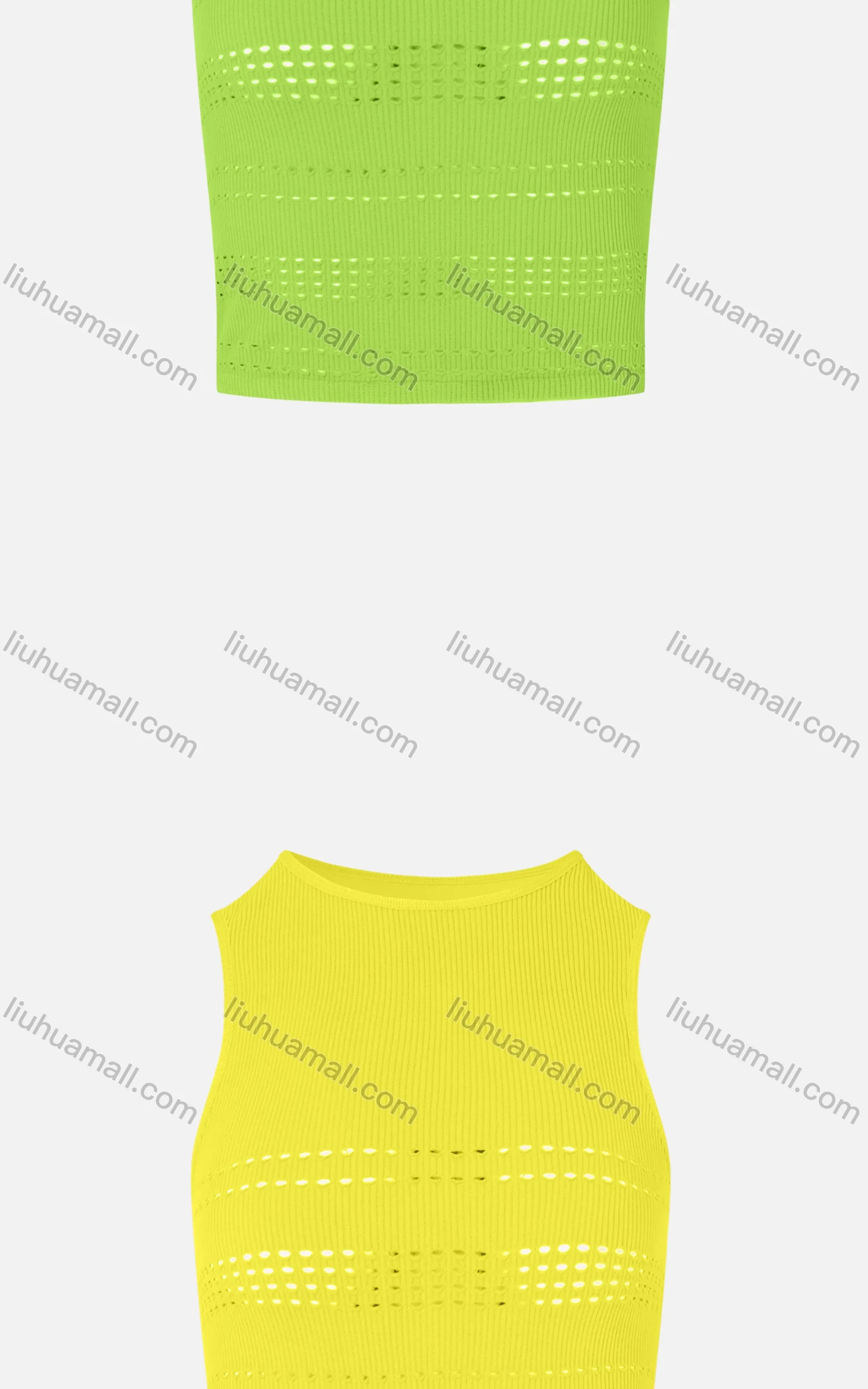 Wholesale Women's Casual Plain Sleeveless Round Neck Ribbed Ripped Crop Tank Top E138# - Liuhuamall