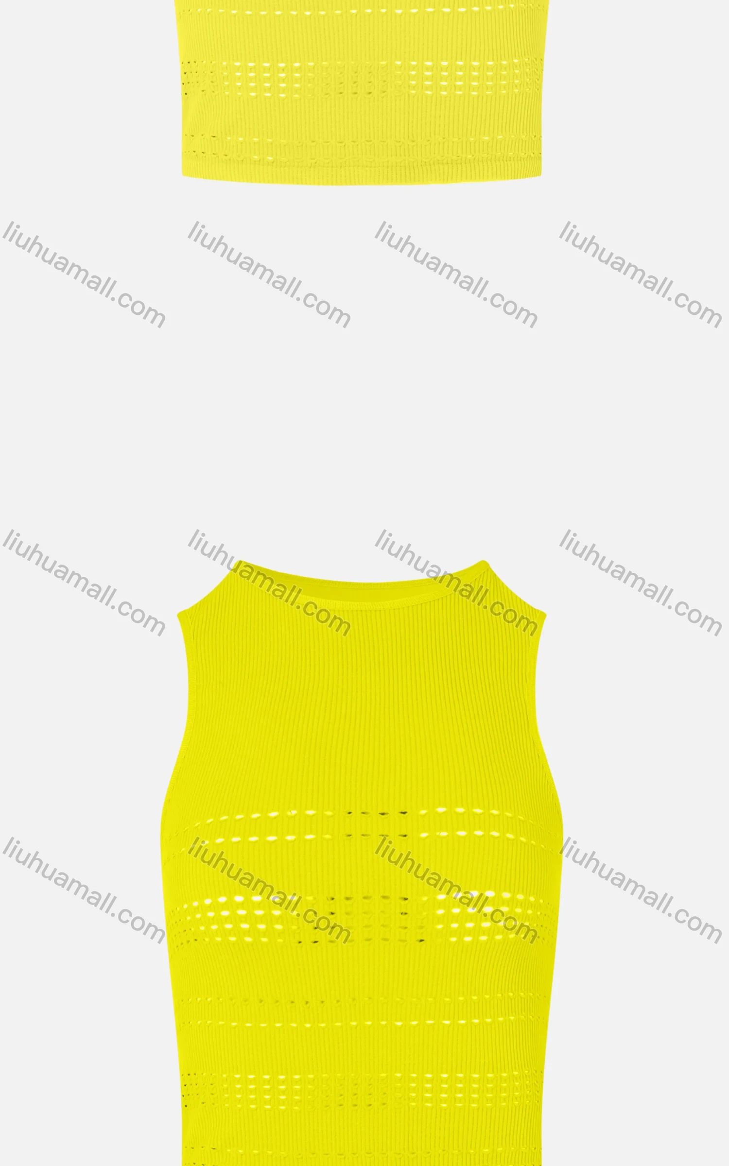 Wholesale Women's Casual Plain Sleeveless Round Neck Ribbed Ripped Crop Tank Top E138# - Liuhuamall