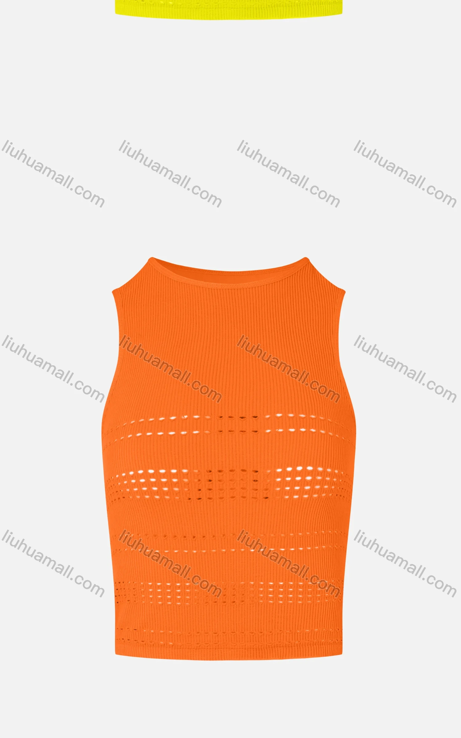 Wholesale Women's Casual Plain Sleeveless Round Neck Ribbed Ripped Crop Tank Top E138# - Liuhuamall