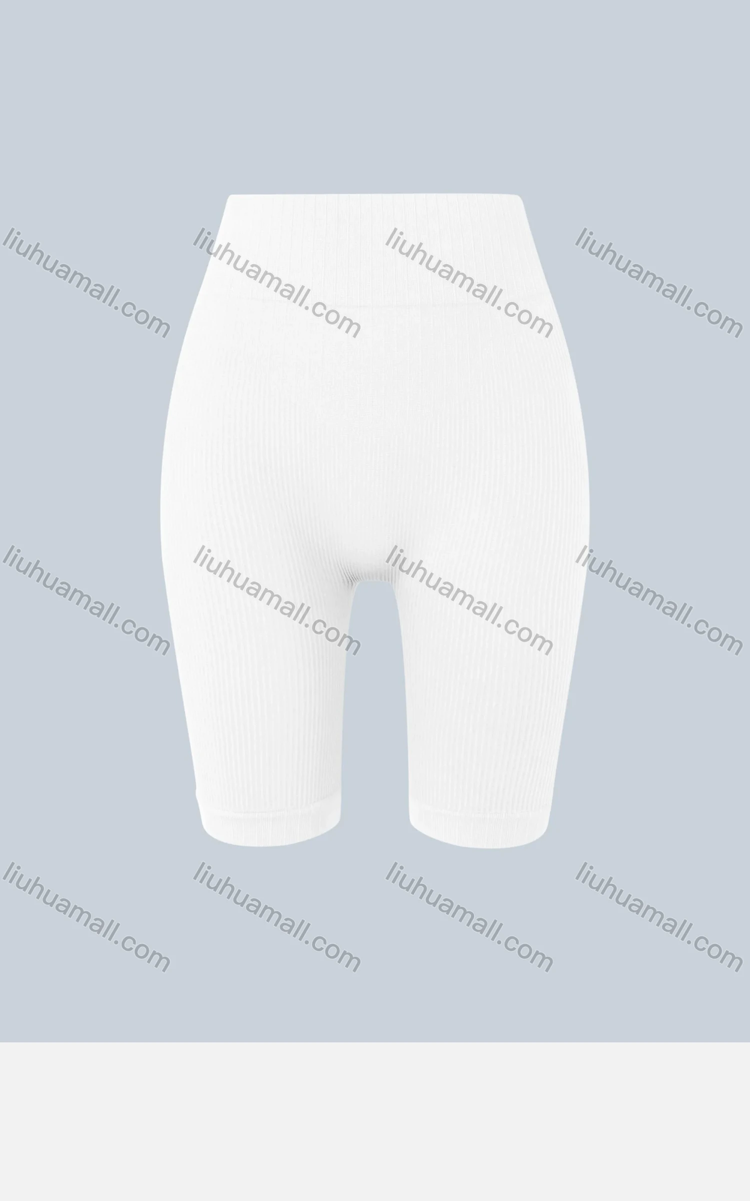 Wholesale Women's Casual Plain Skinny Fit Ribbed High Wasit Shorts E123# - Liuhuamall