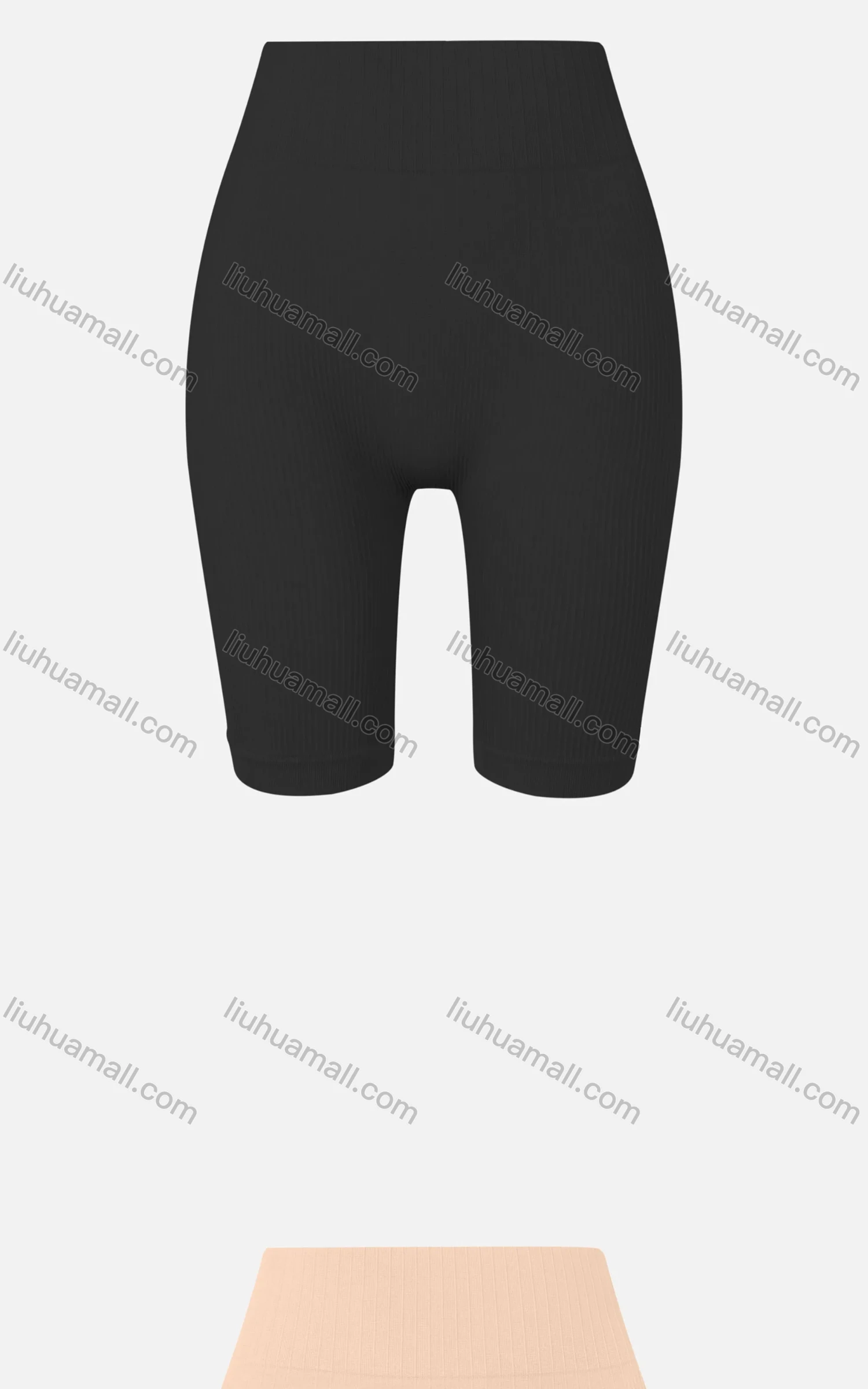 Wholesale Women's Casual Plain Skinny Fit Ribbed High Wasit Shorts E123# - Liuhuamall