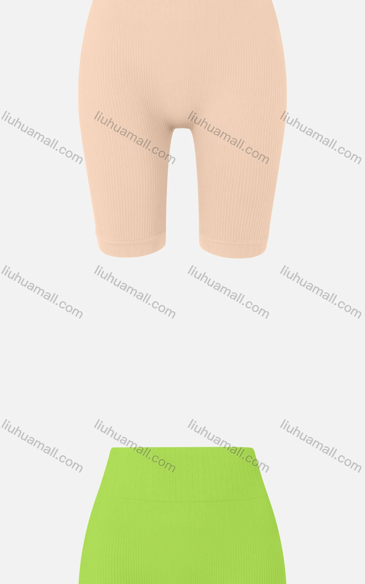 Wholesale Women's Casual Plain Skinny Fit Ribbed High Wasit Shorts E123# - Liuhuamall