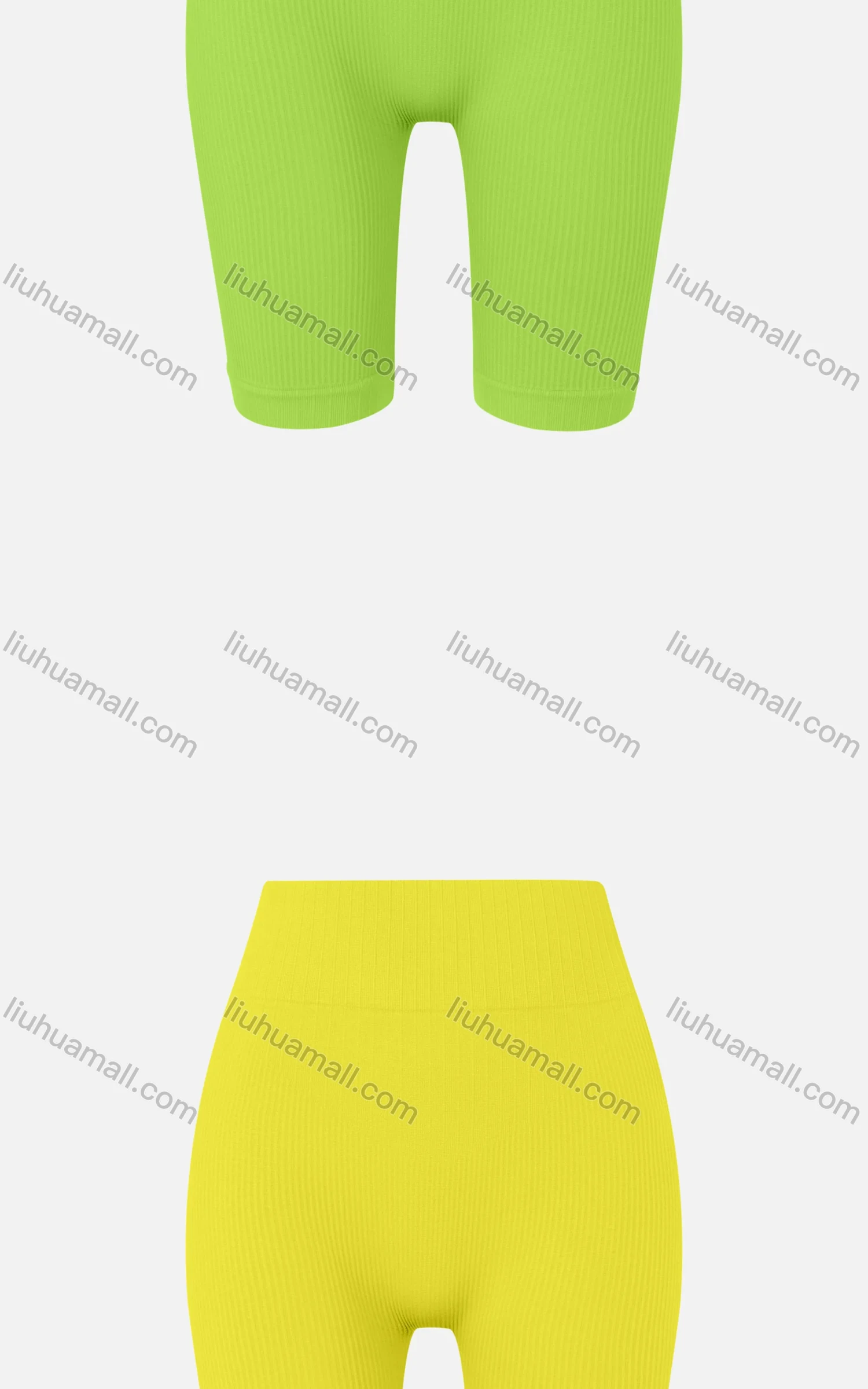 Wholesale Women's Casual Plain Skinny Fit Ribbed High Wasit Shorts E123# - Liuhuamall