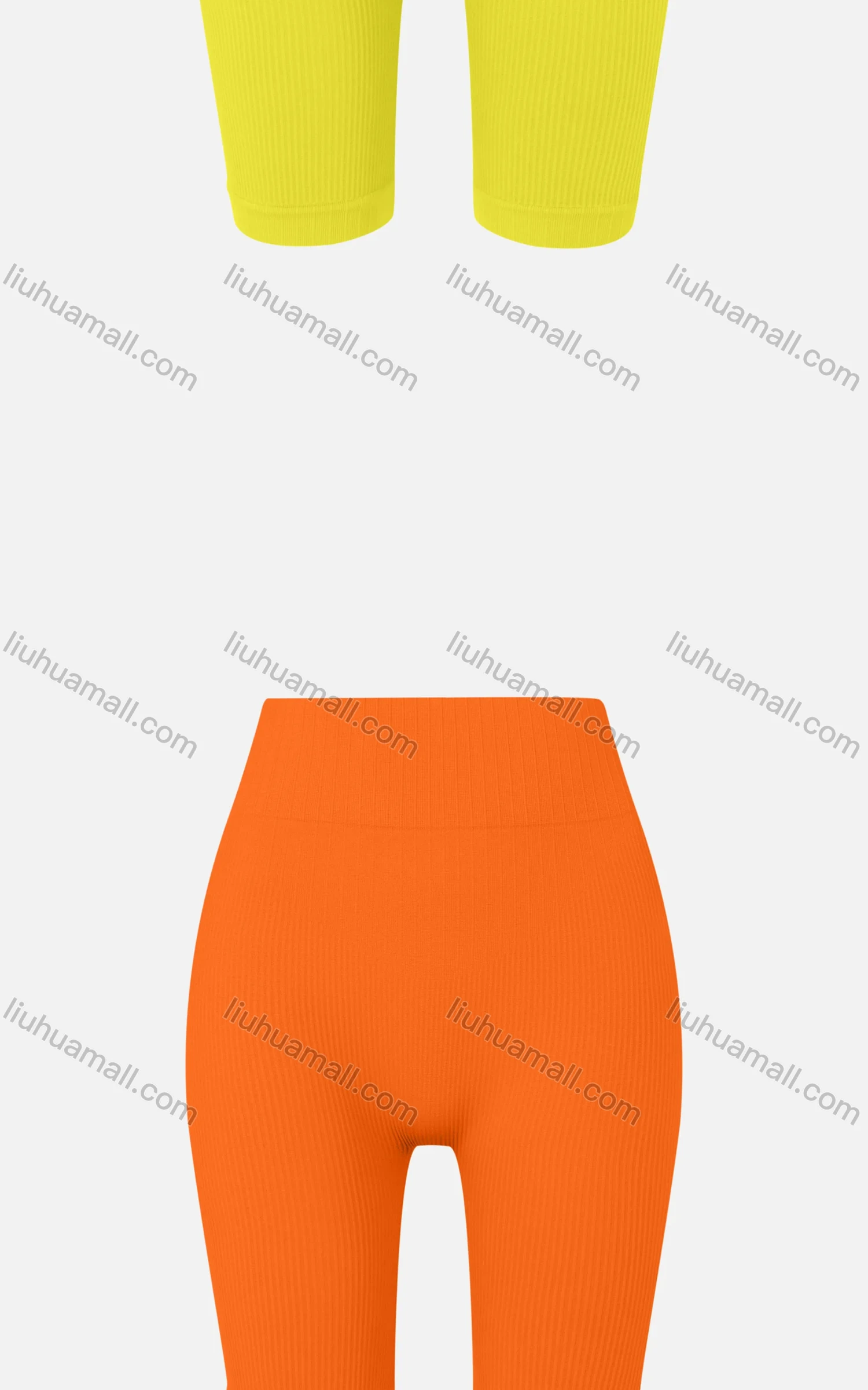 Wholesale Women's Casual Plain Skinny Fit Ribbed High Wasit Shorts E123# - Liuhuamall