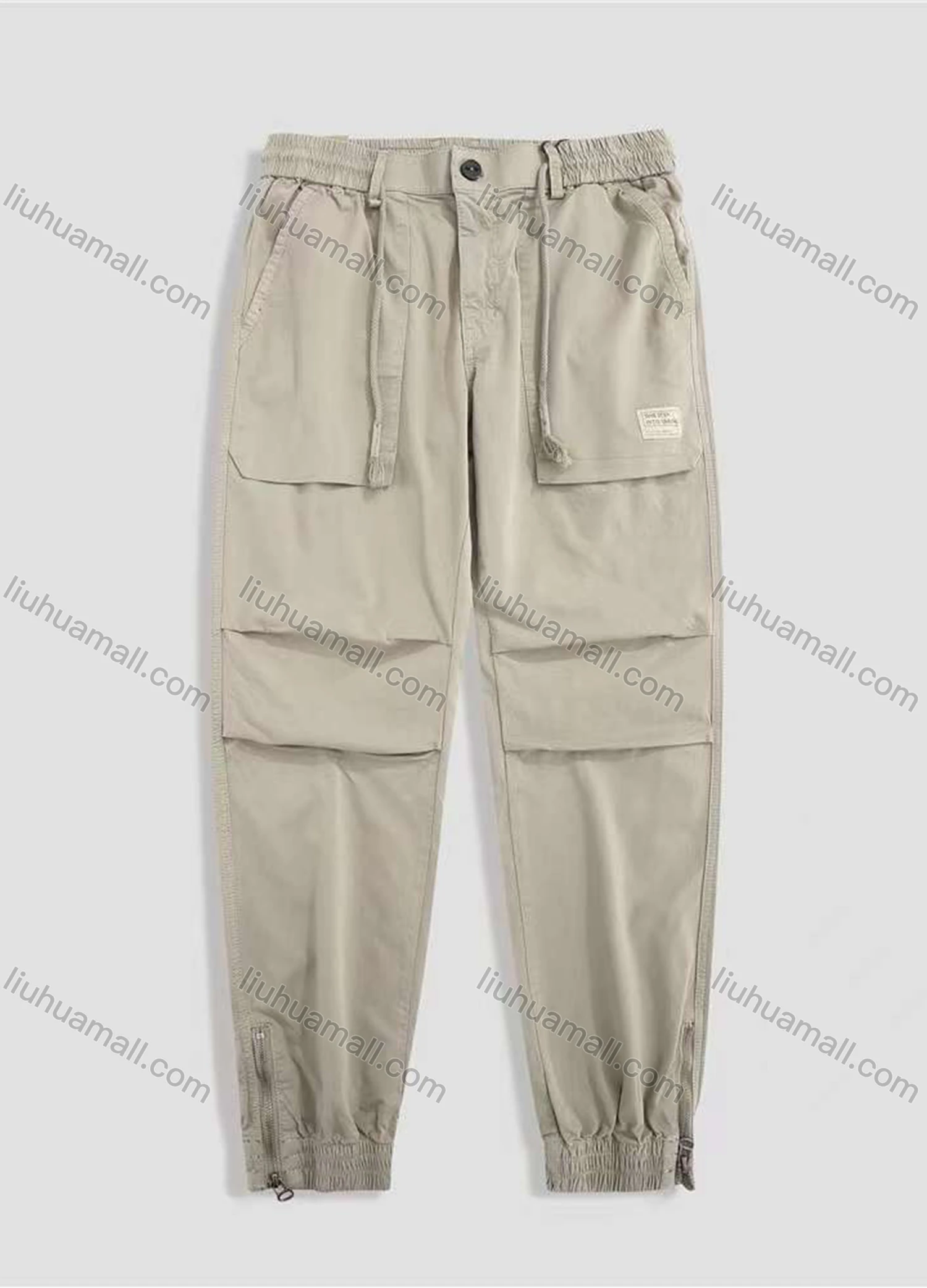 Wholesale Men's Casual Plain Elastic Waist Jogger Trouser - Liuhuamall
