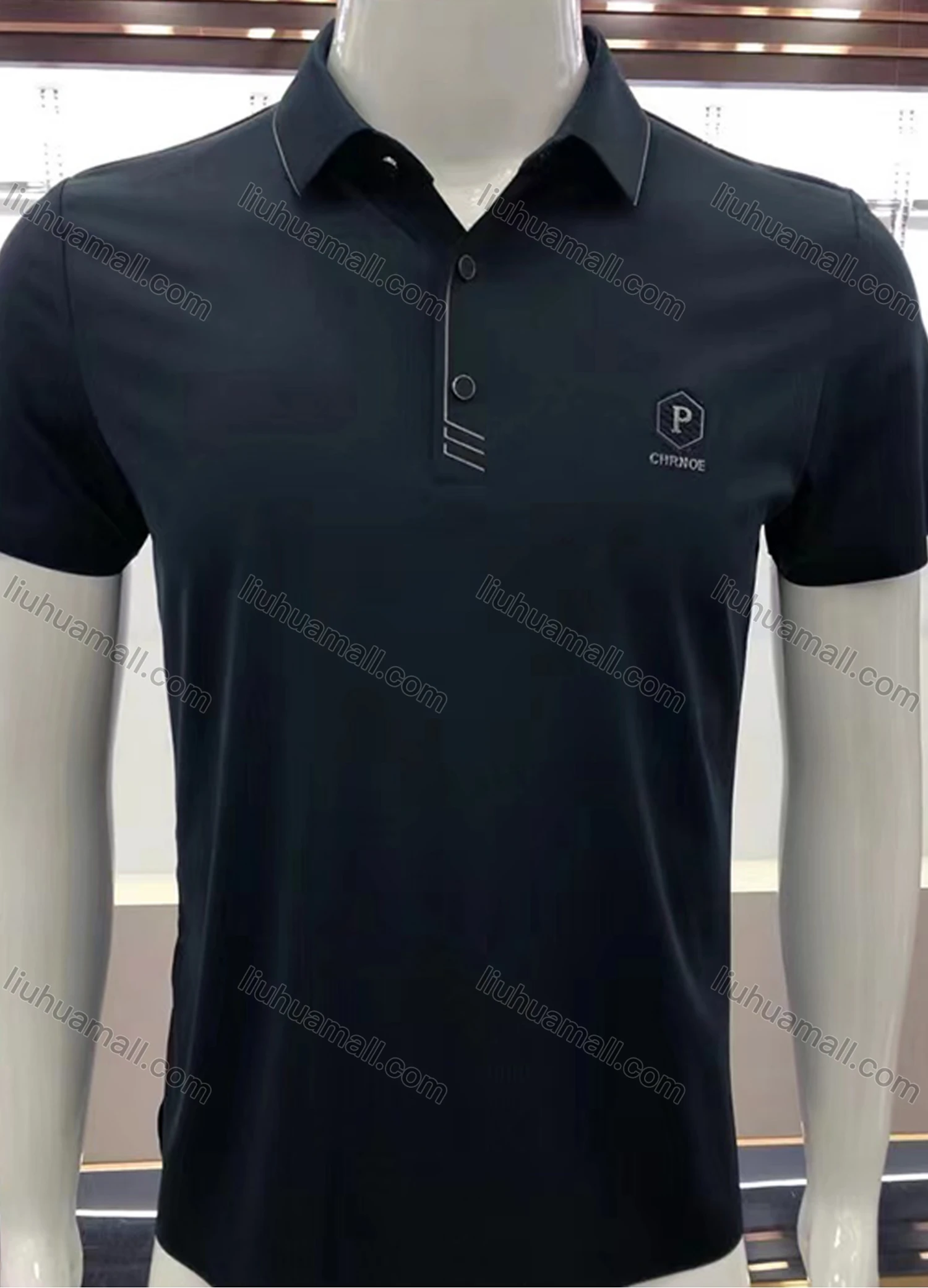 Wholesale Men's Short Sleeve Plain Casual Polo Shirt A08 - Liuhuamall