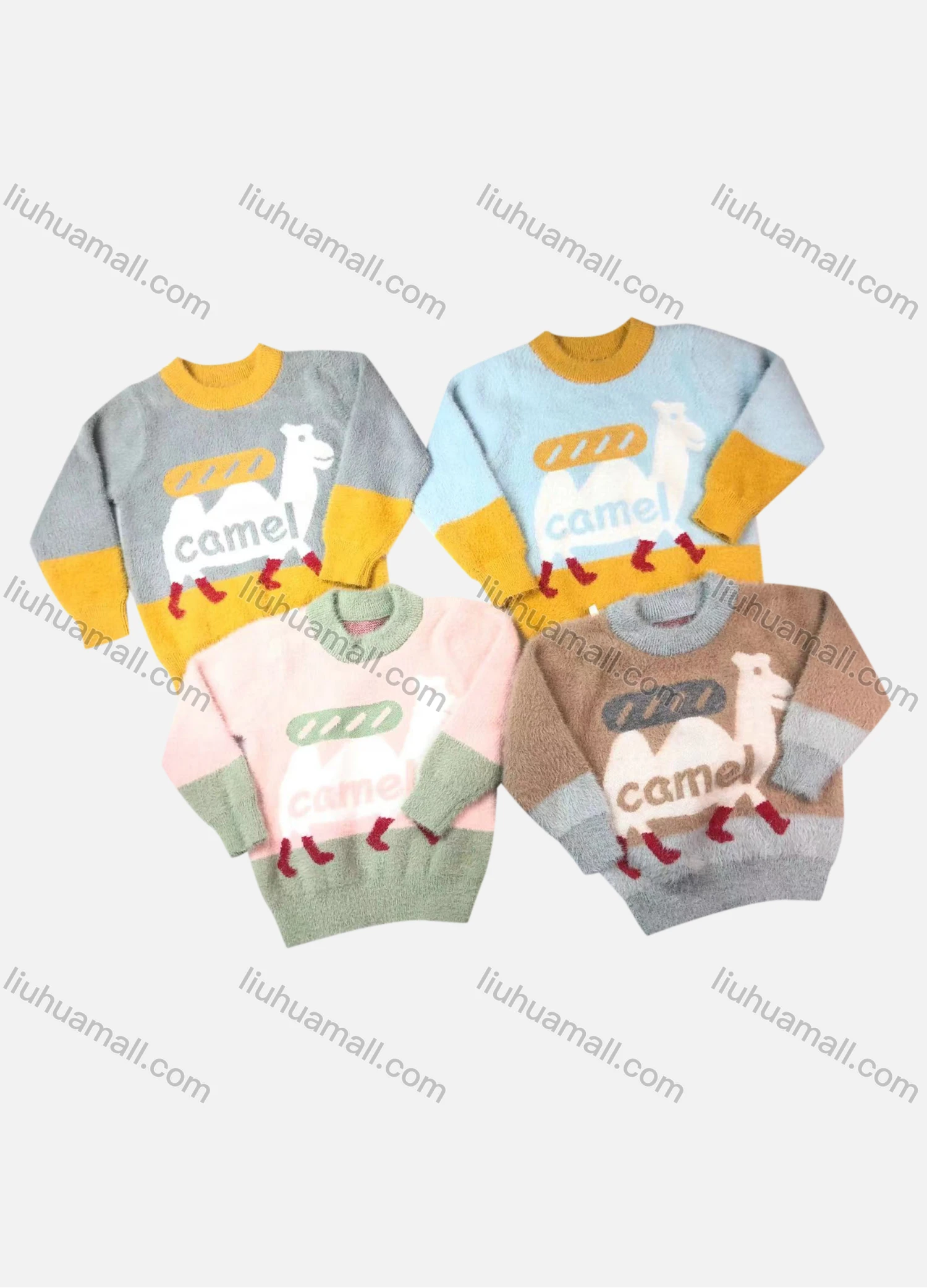 Wholesale Kid's Casual Cartoon Graphic Mink Hair Sweater (Pack Of 12)6798# - Liuhuamall