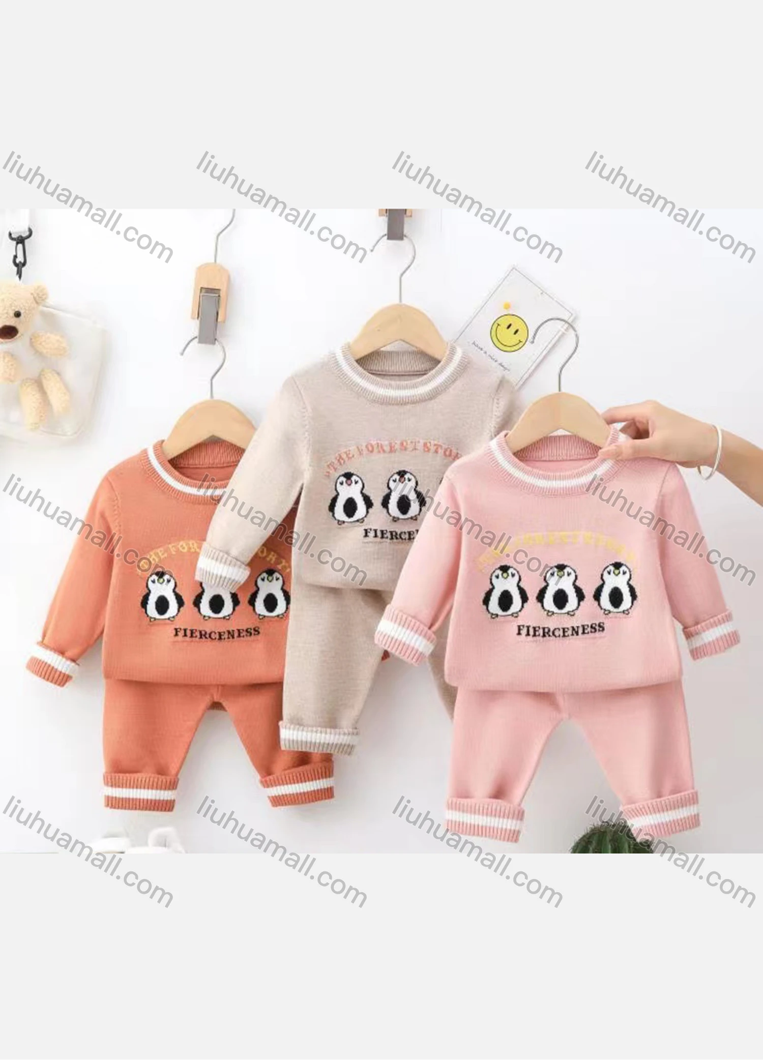 Wholesale Baby's Casual Long Sleeve Round Neck Sweater & Pants 2 piece Set (Pack Of 12) 6348# - Liuhuamall