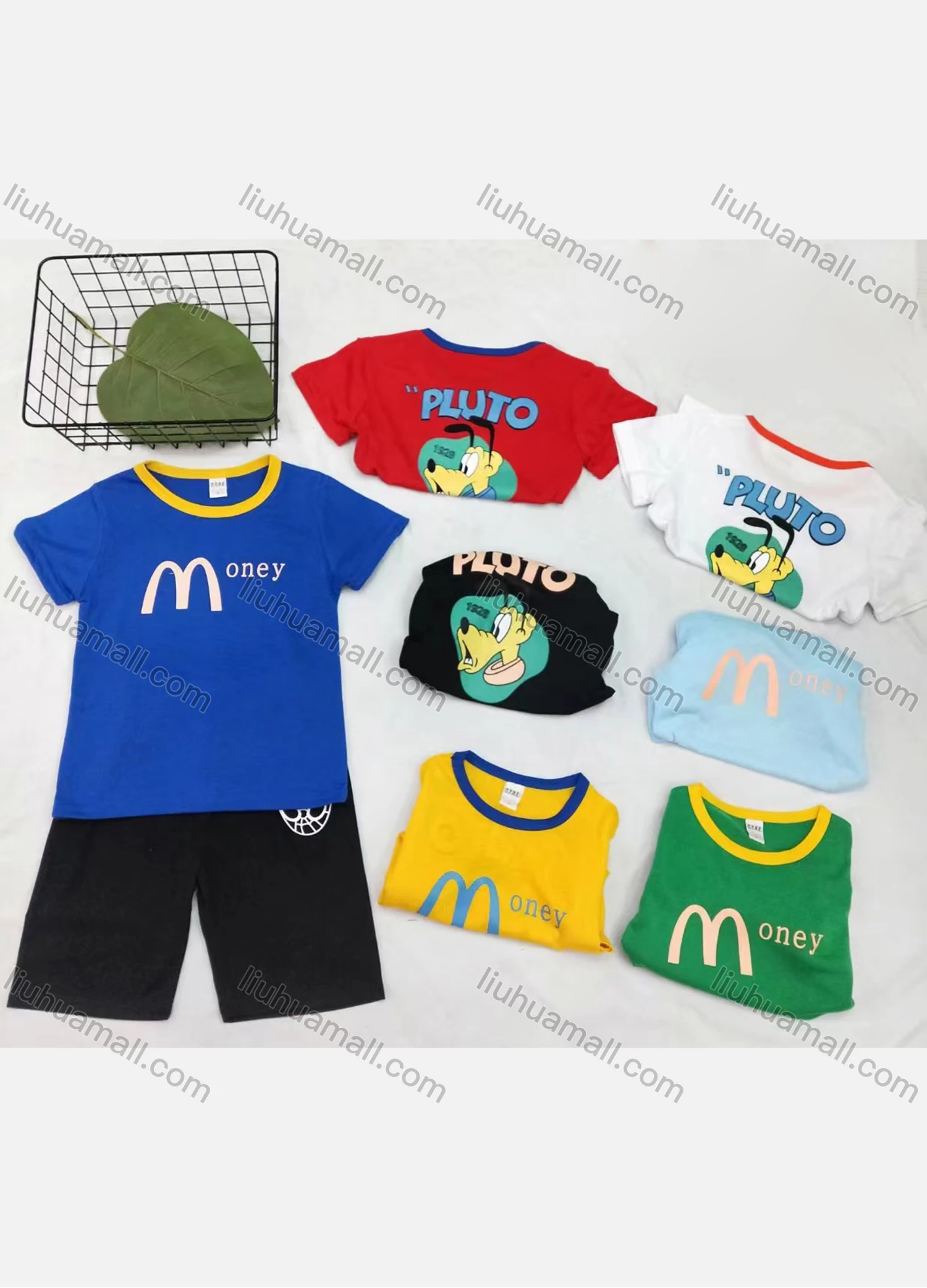 Wholesale Boy's Casual Cartoon Graphic Round Neck Short Sleeve Tee & Shorts 2 Piece Set - Liuhuamall
