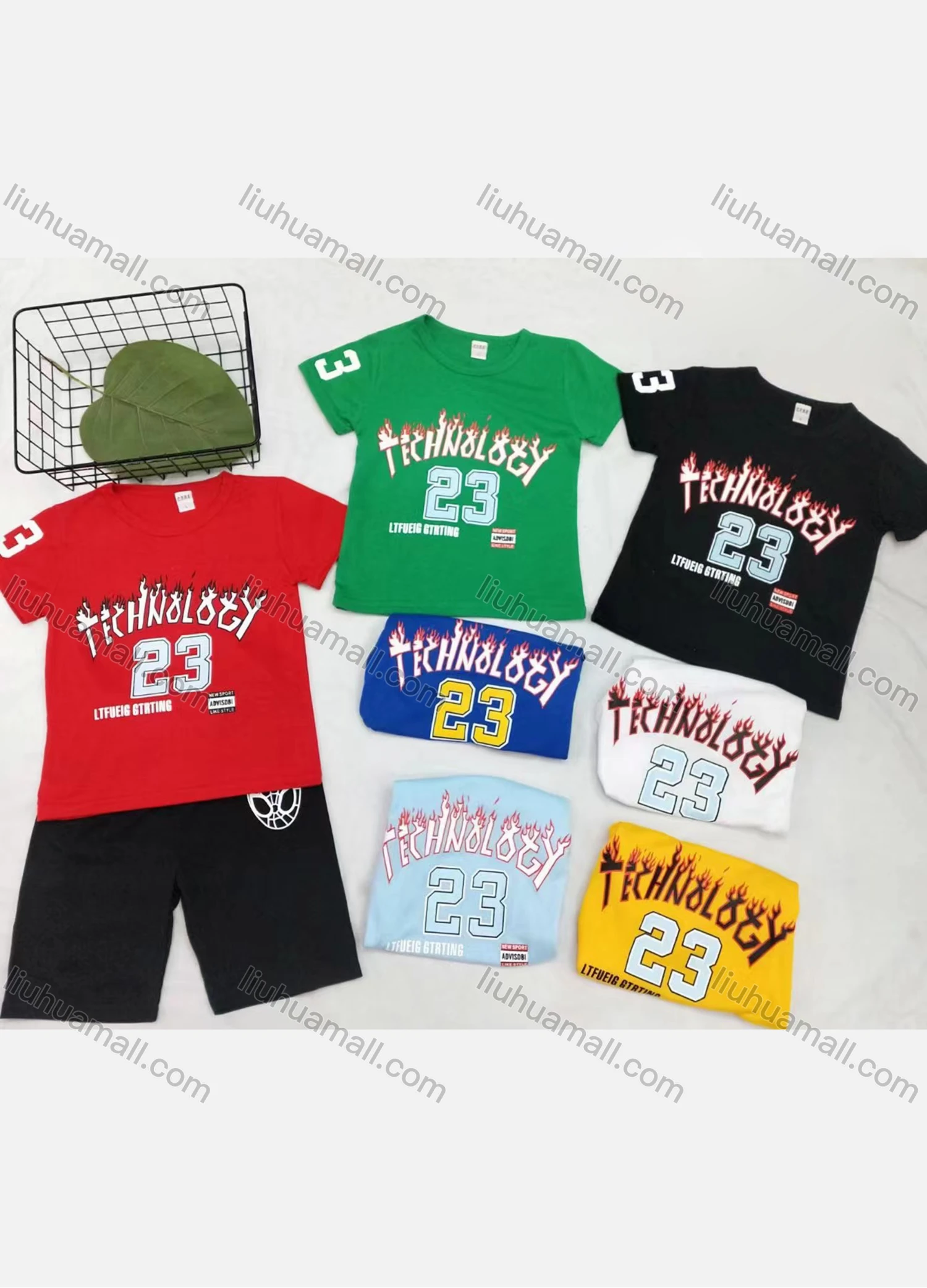 Wholesale Boy's Casual Letter Print Round Neck Short Sleeve Tee & Shorts 2 Piece Set - Liuhuamall