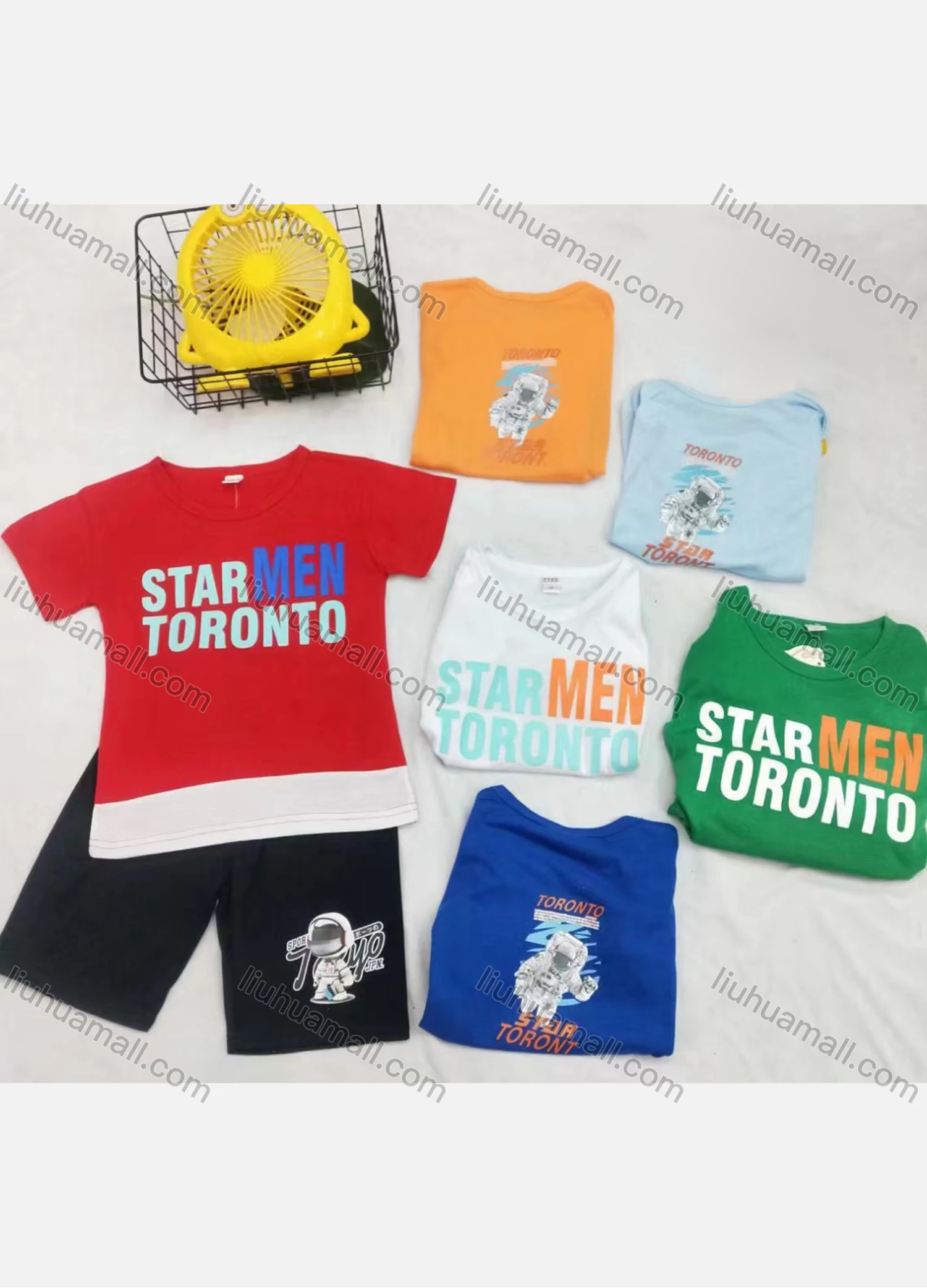 Wholesale Boy's Casual Letter Print Round Neck Short Sleeve Tee & Shorts 2 Piece Set - Liuhuamall