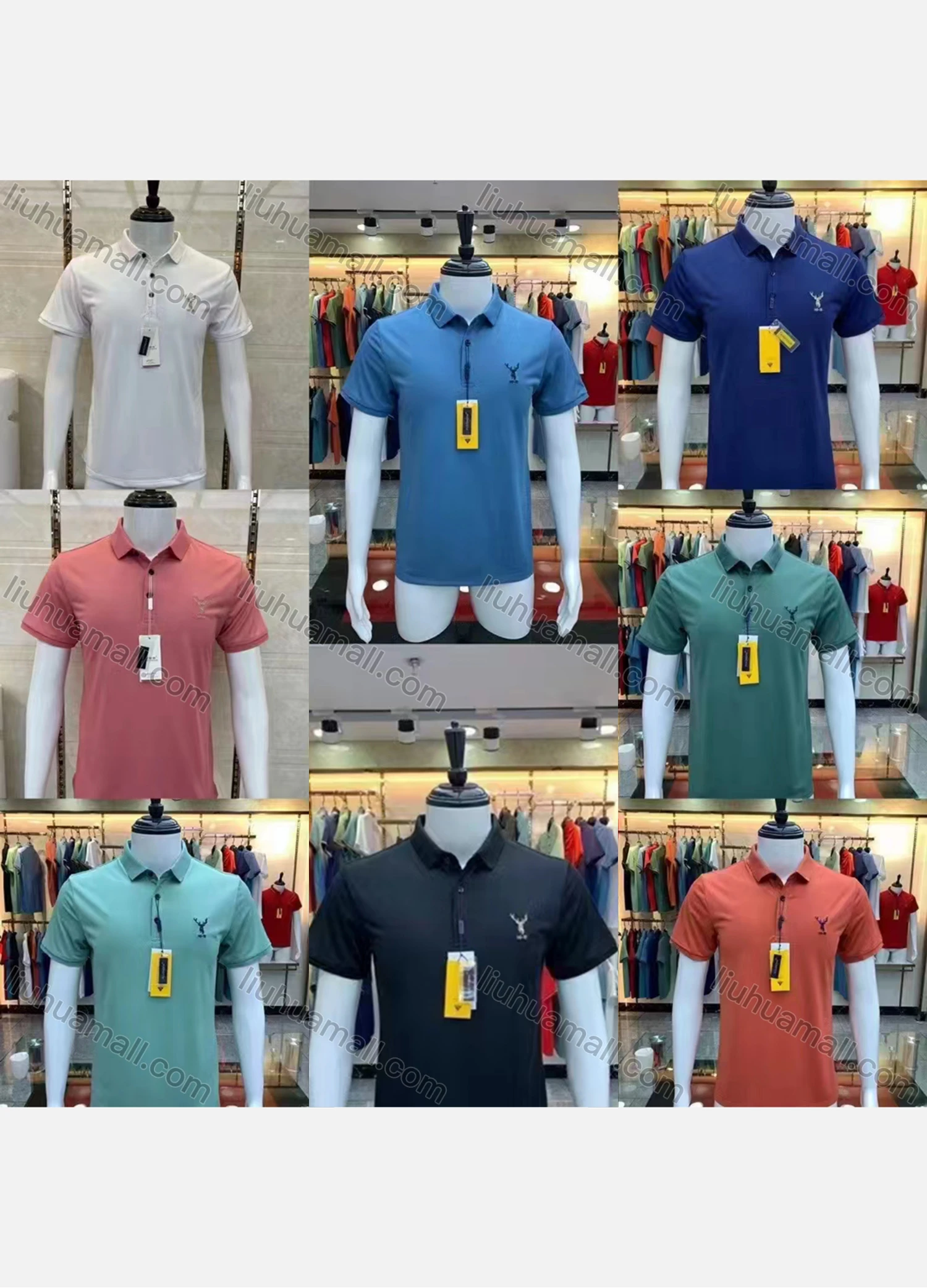 Wholesale Men's Cotton Plain Embroidery Short Sleeve Polo Shirt 101# - Liuhuamall