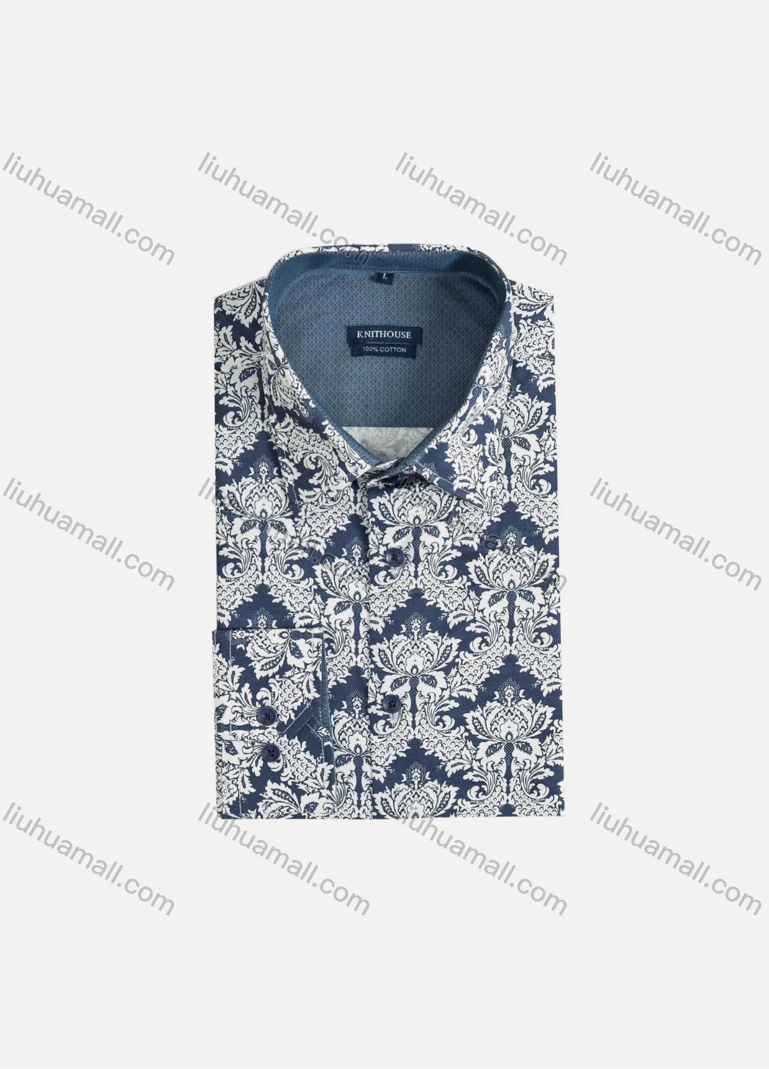 Wholesale Men's Casual Short Sleeve Allover Print Button Down Shirt SUKS016# - Liuhuamall