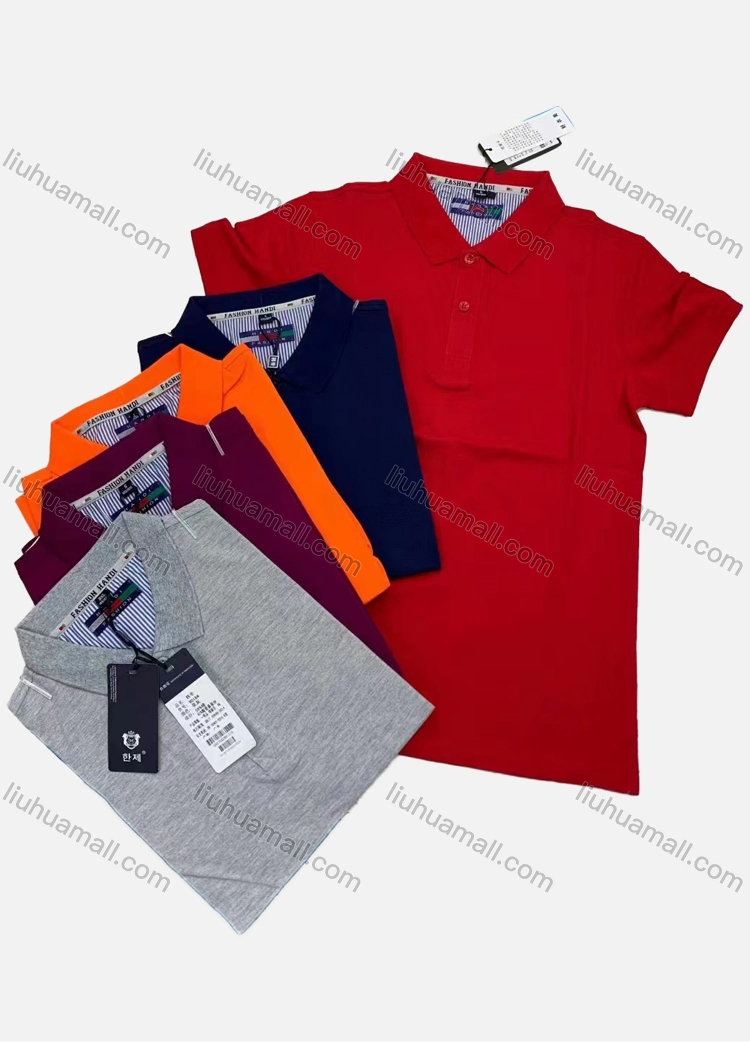 Wholesale Men's Cotton Basics Plain Short Sleeve Polo Shirt - Liuhuamall