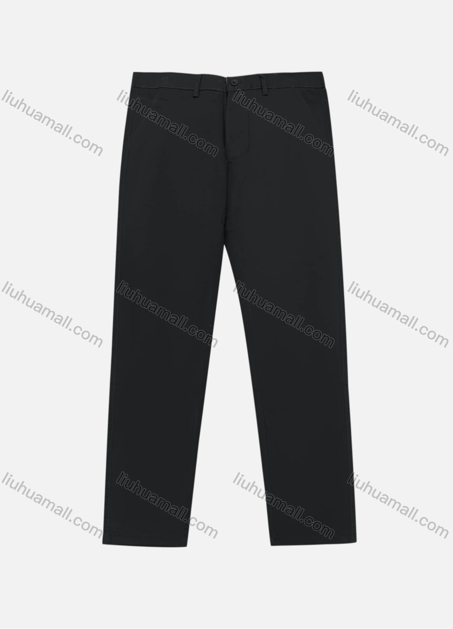 Wholesale Men's Casual Plain 100%Cotton Button Closure Pockets Chino Pants - Liuhuamall