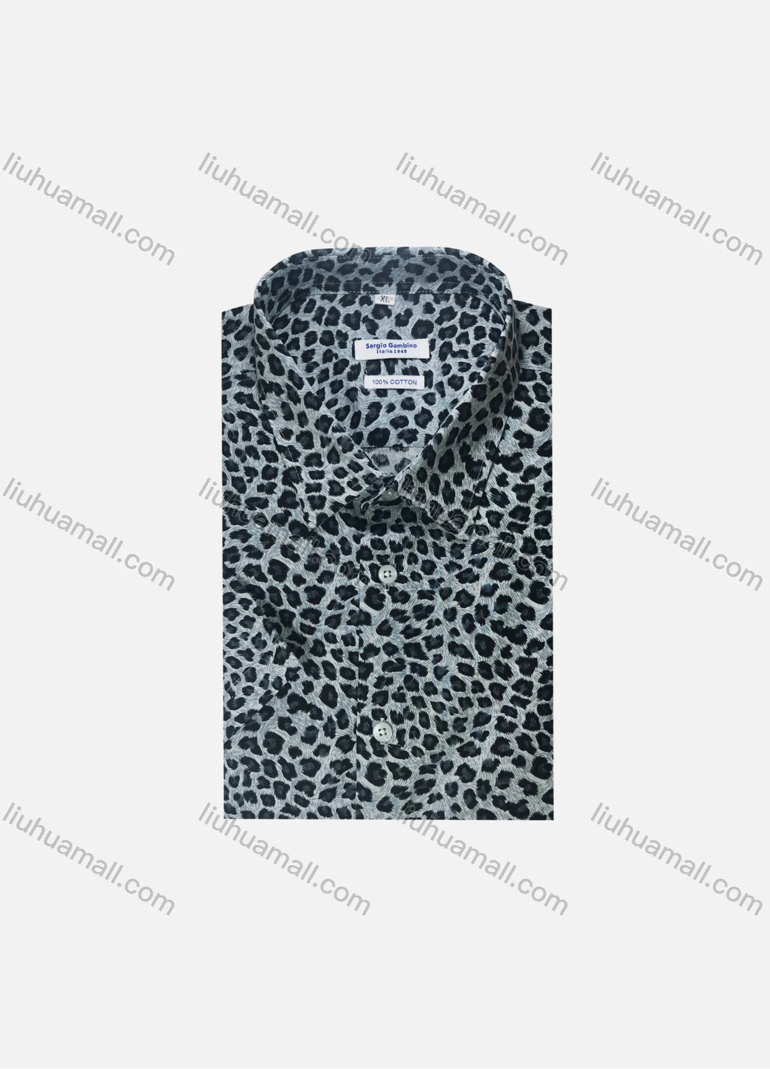Wholesale Men's Casual Long Sleeve Allover Print Button Down Shirt UKS022-1# - Liuhuamall