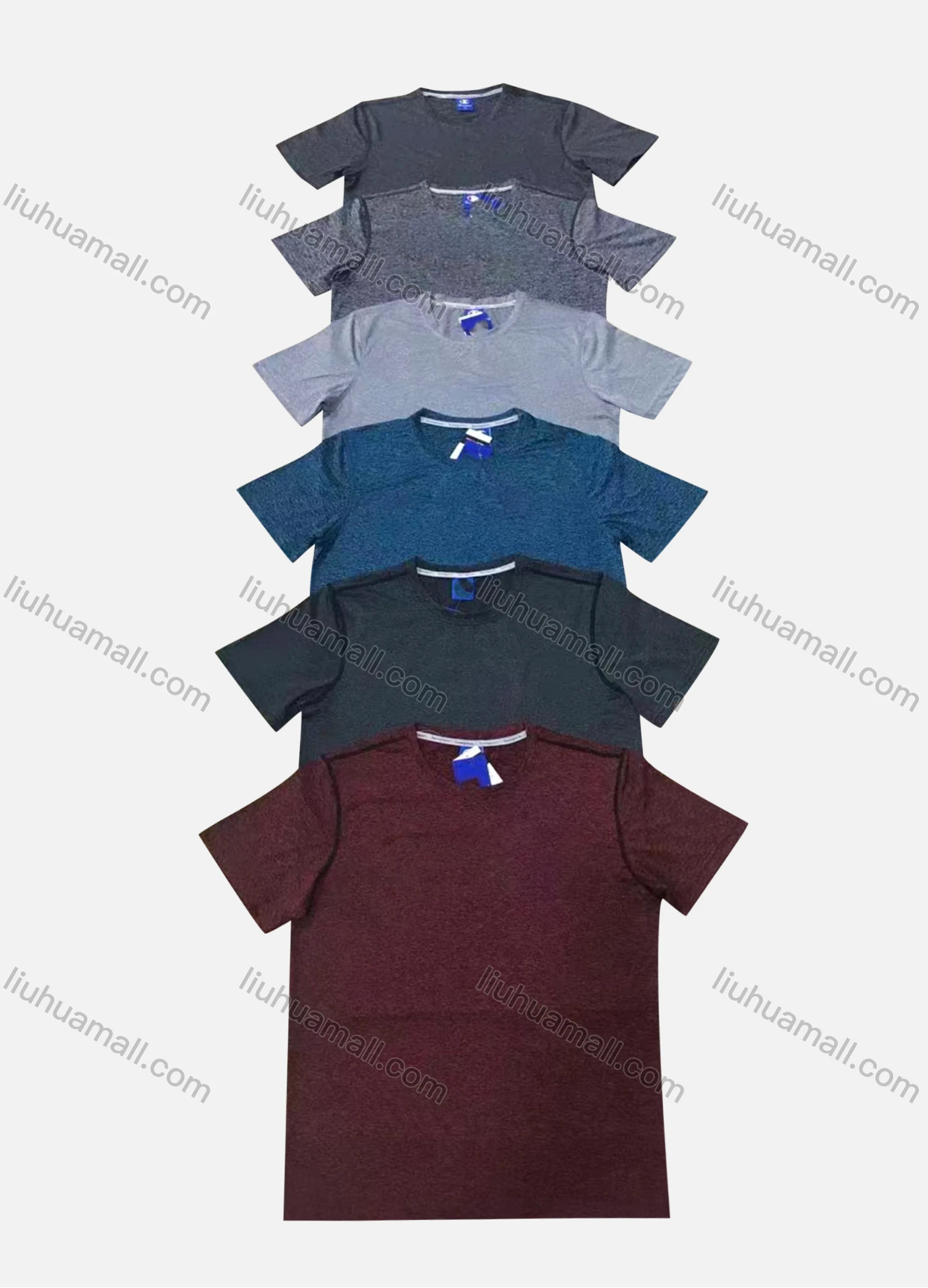 Wholesale Men's Quick Dry Workout Plain Short Sleeve Round Neck Sports T-shirt 8815# - Liuhuamall