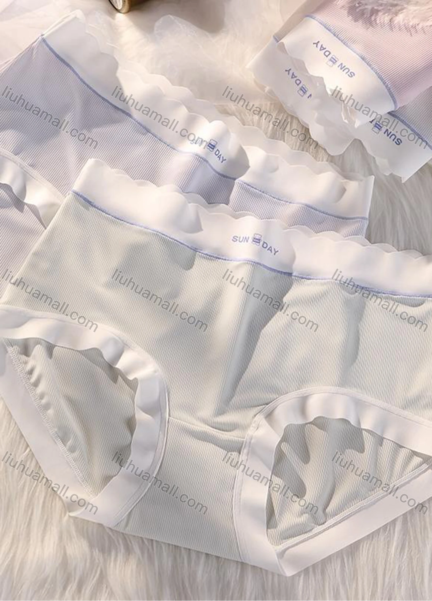Wholesale Women's Contrast High Stretchy Breathable Ice Silk Oversized Brief - Liuhuamall