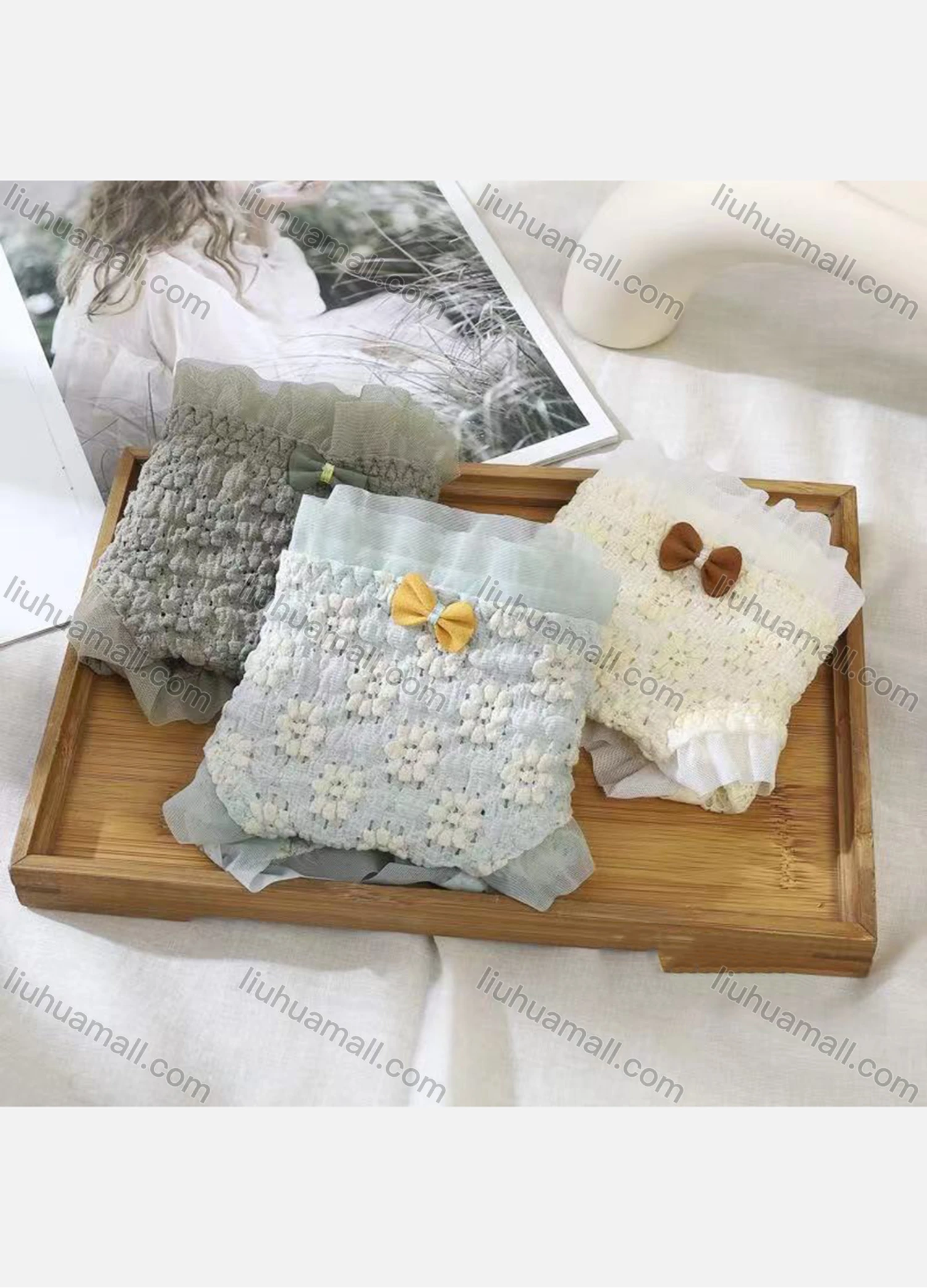 Wholesale Women's Comfy High Stretchy Breathable Bow Knot Brief 3130# - Liuhuamall