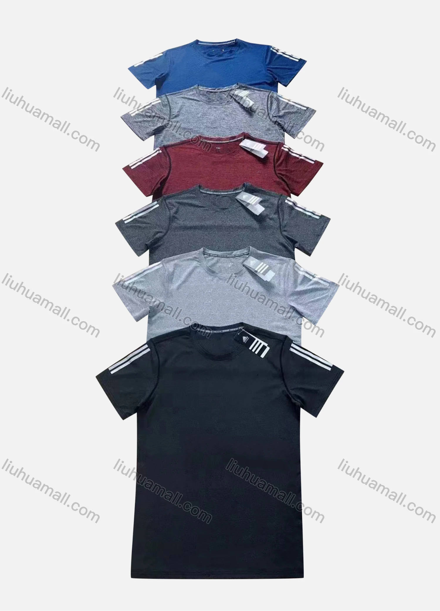 Wholesale Men's Quick Dry Workout Plain Short Sleeve Round Neck Sports T-shirt 8822# - Liuhuamall