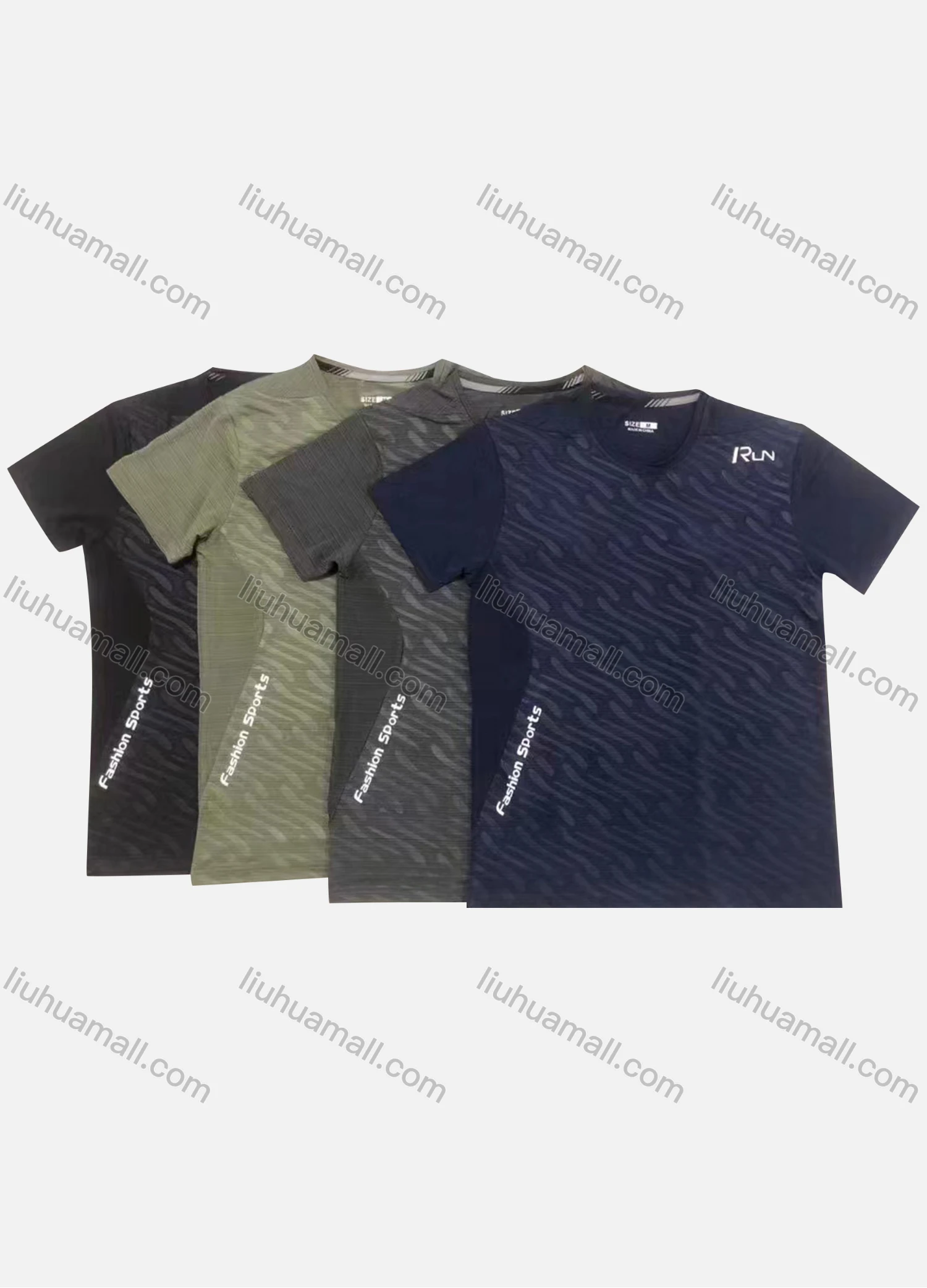 Wholesale Men's Quick Dry Workout Plain Short Sleeve Round Neck Sports T-shirt 68046# - Liuhuamall