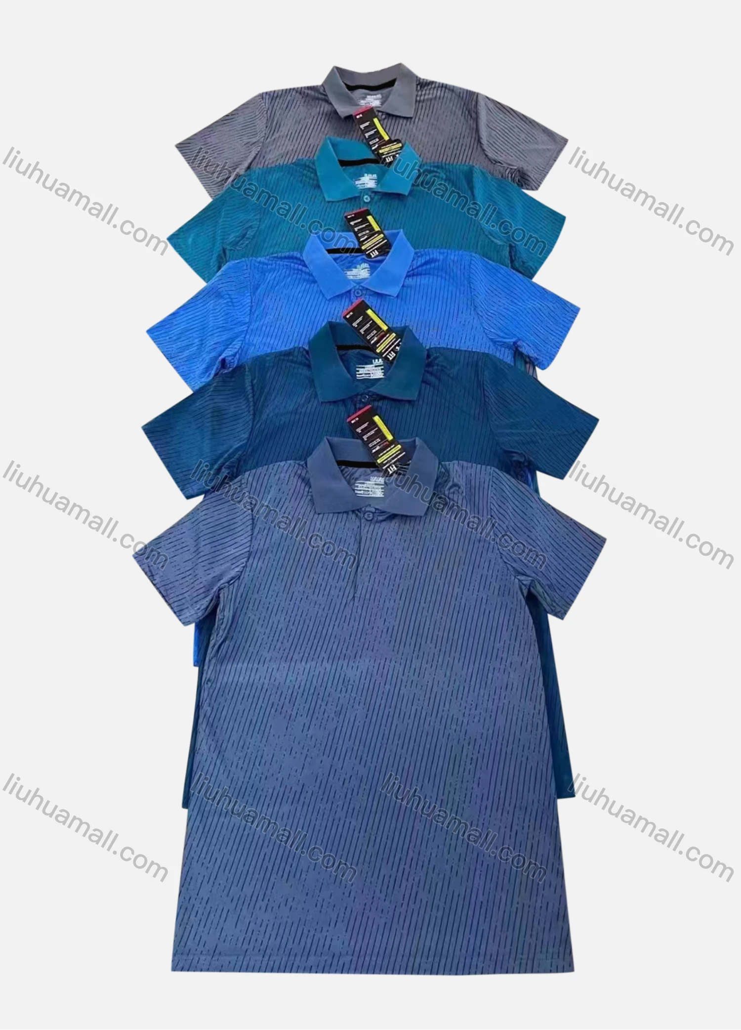 Wholesale Men's Casual Striped Short Sleeve Polo Shirt P49# - Liuhuamall