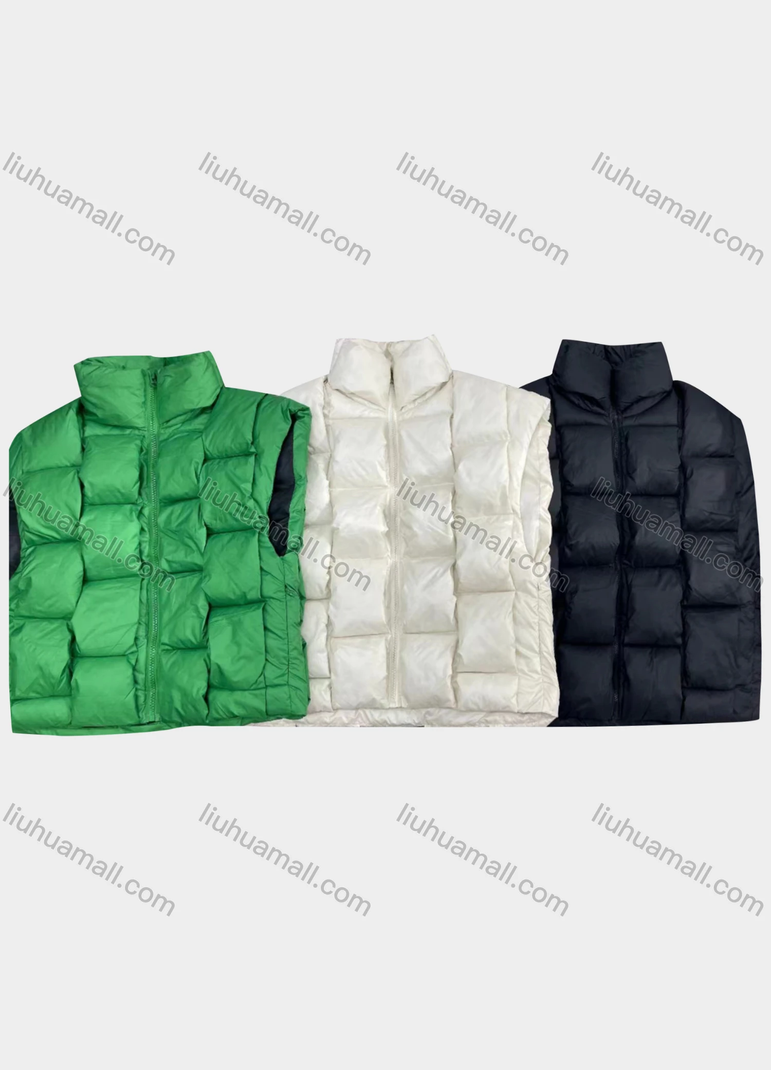 Wholesale Women's Casual High Neck Thermal Lined Loose Fit Vest Puffer Jacket 8002# - Liuhuamall