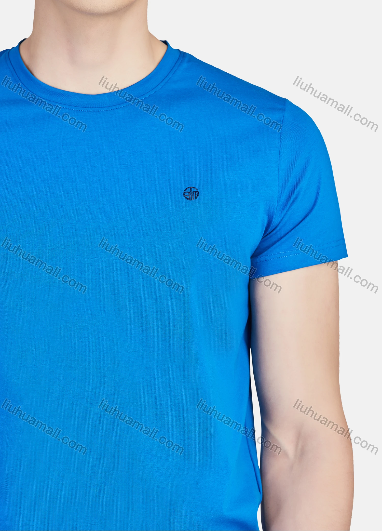 Wholesale Men's Round Neck Short Sleeve Slim Fit Embroidery Casual T-shirt - Liuhuamall