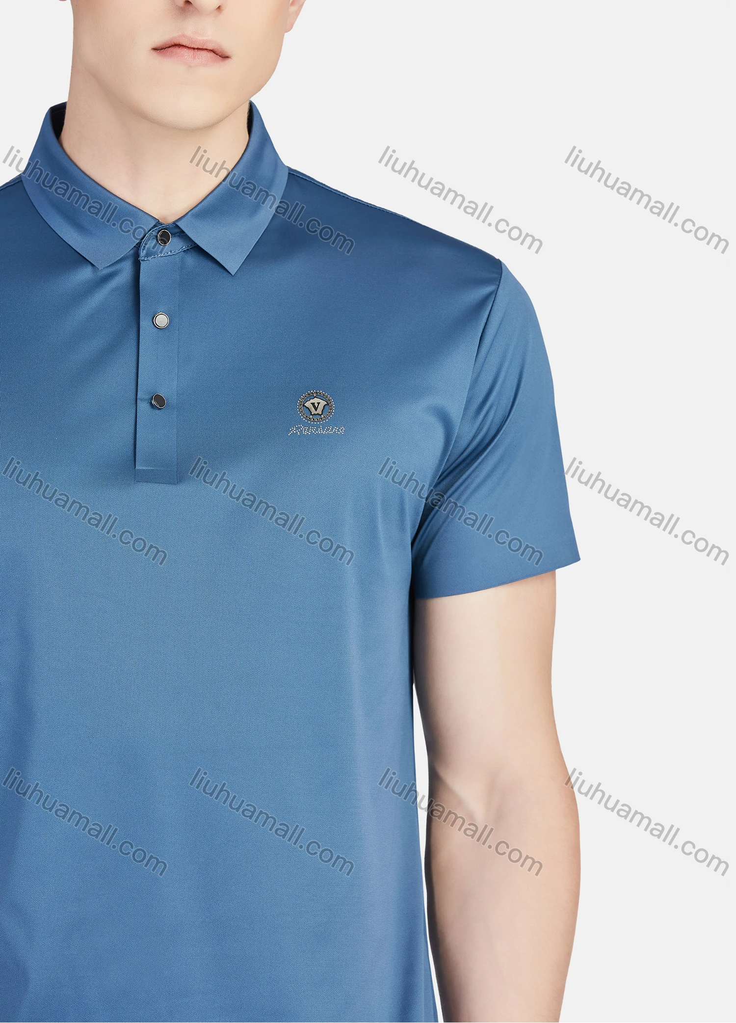 Wholesale Men's Casual Short Sleeve Slim Fit Embroidery Plain Polo Shirt - Liuhuamall