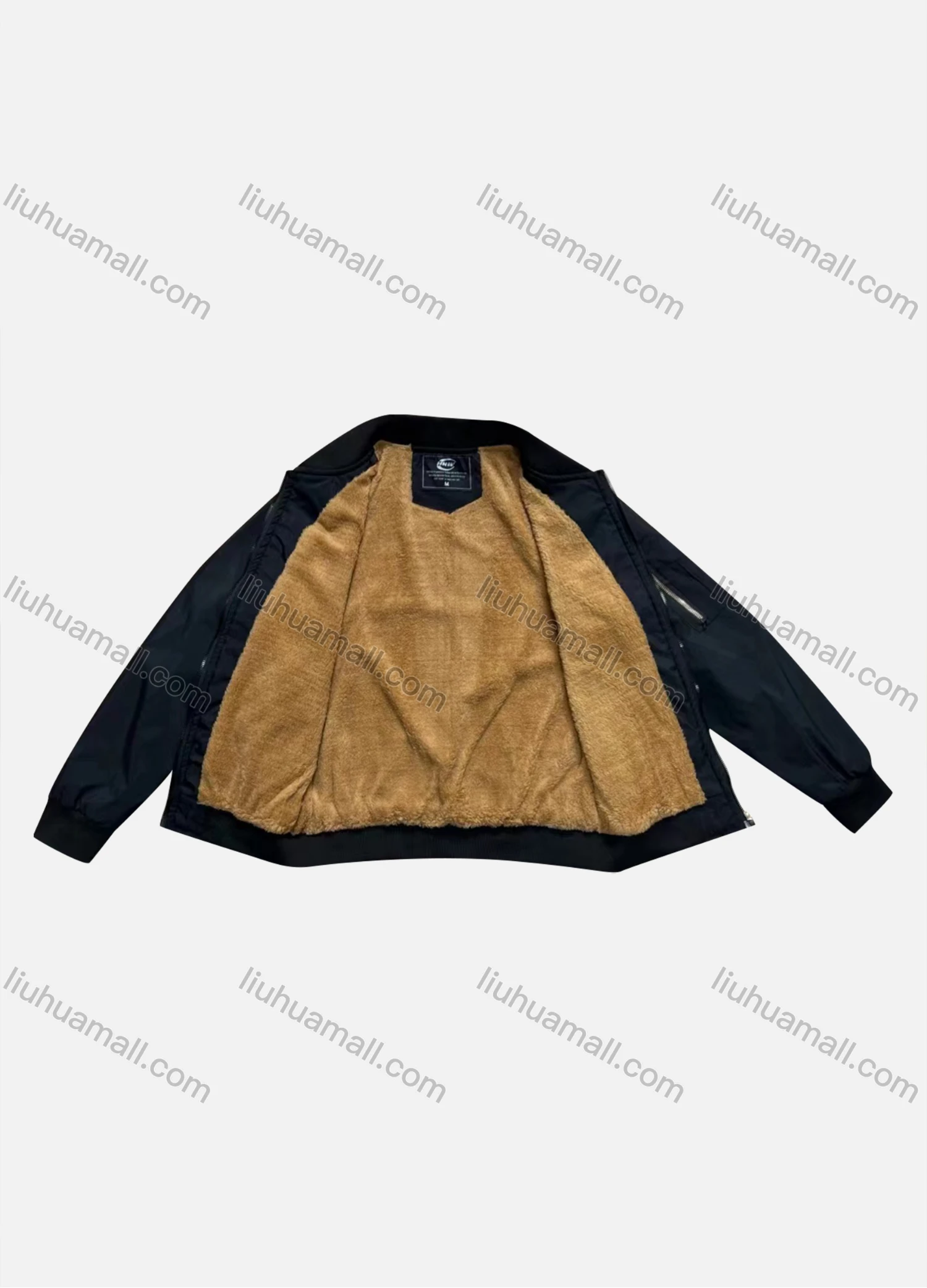 Wholesale Women's Casual Plain Fleece Lined Zipper Pockets Puffer Jacket 8819# - Liuhuamall