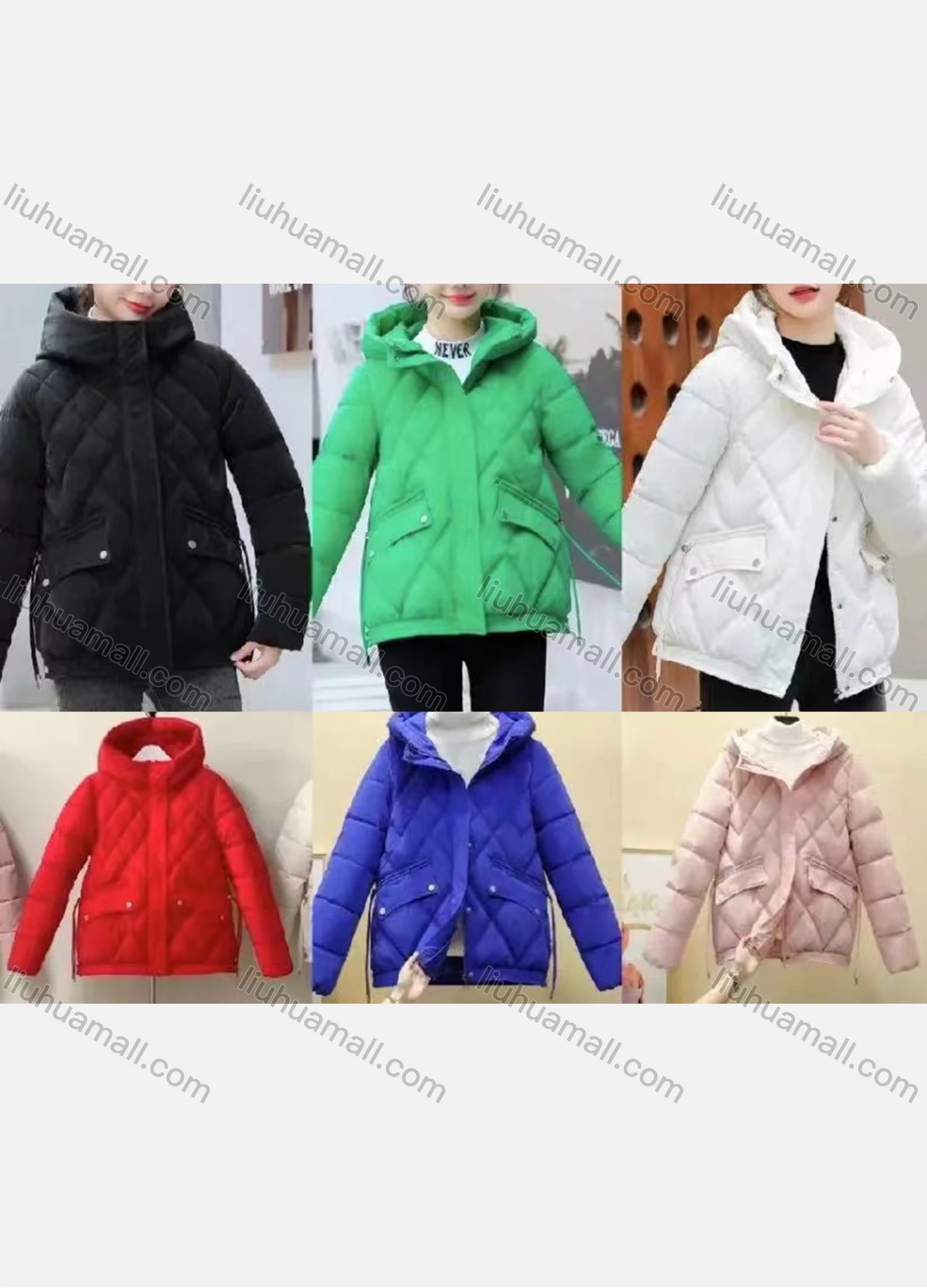 Wholesale Women's Casual Hooded Pockets Zipper Quilted Puffer Jacket 601# - Liuhuamall
