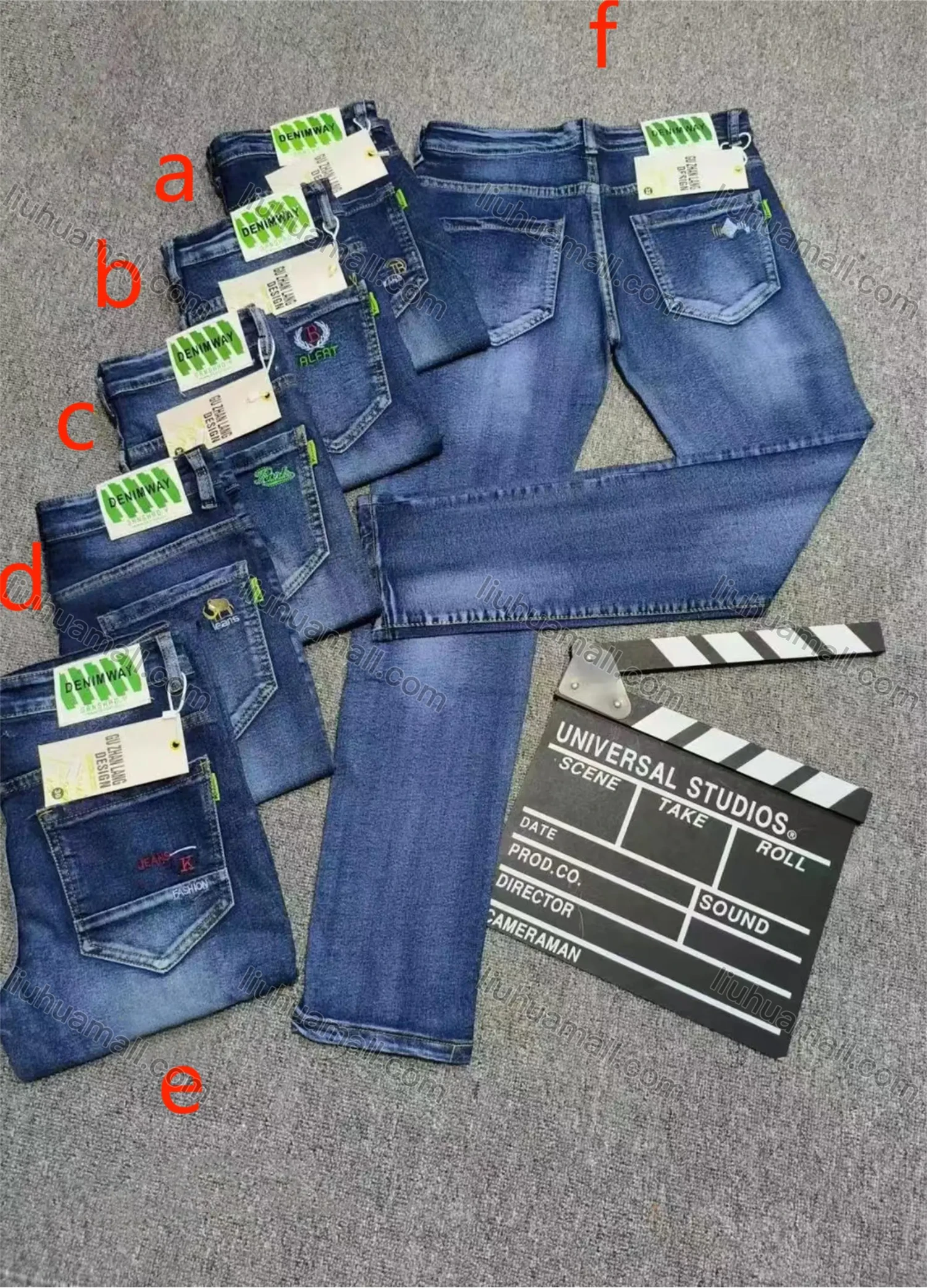 Wholesale Men's Casual Distressed Patch Pocket Plain Straight Leg Jean - Liuhuamall