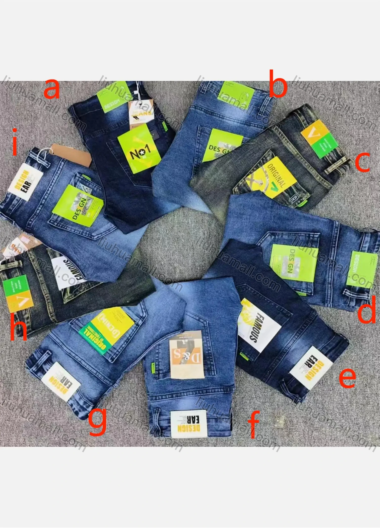 Wholesale Men's Casual Distressed Plain Straight Leg Rolled Hem Jean - Liuhuamall