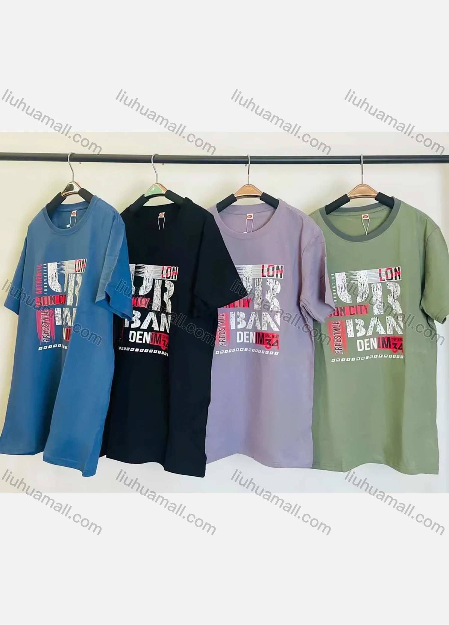 Wholesale Men's Round Neck Short Sleeve Letters Casual T-shirt 3007# - Liuhuamall