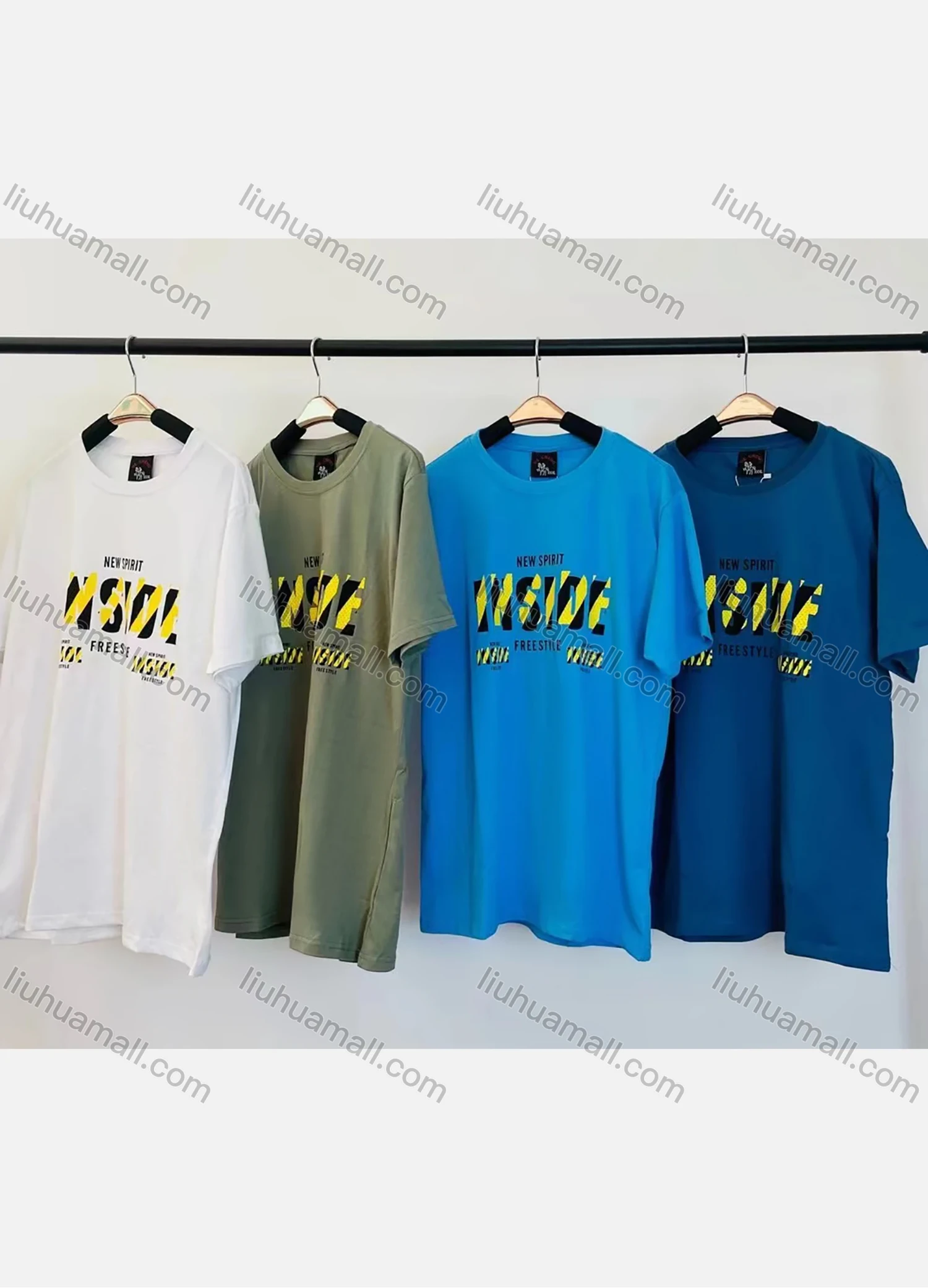 Wholesale Men's Round Neck Short Sleeve Letters Graphic Casual T-shirt 3013# - Liuhuamall