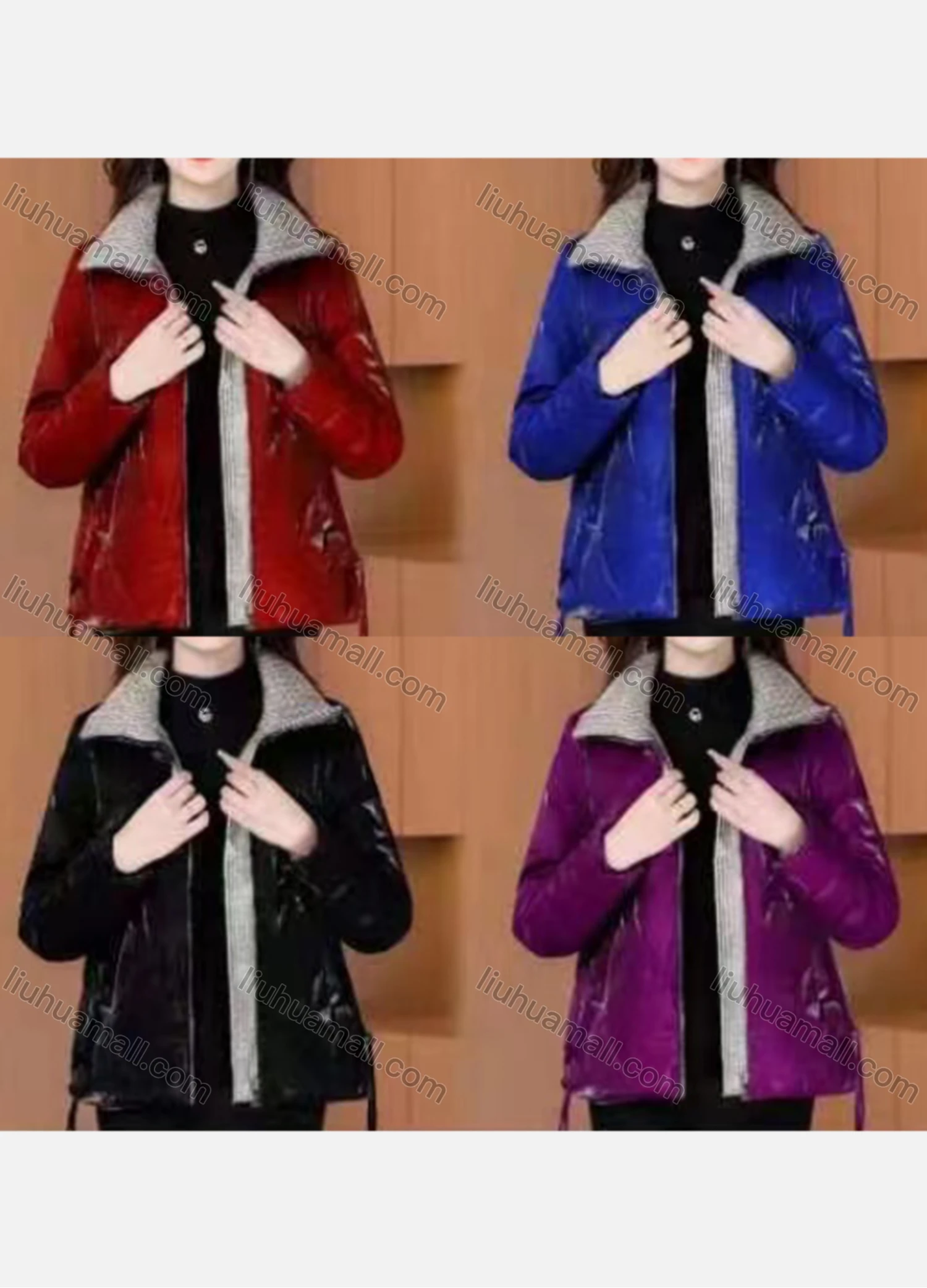 Wholesale Women's Casual Plain Pockets Zipper Puffer Coat 2277# - Liuhuamall