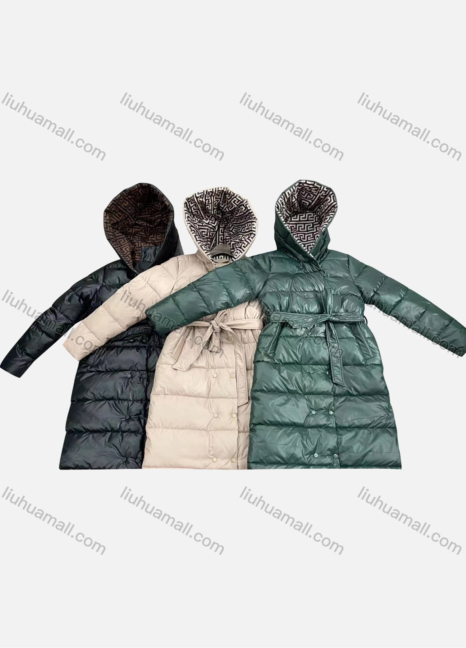 Wholesale Women's Casual Hooded Pockets Zipper Thermal Lined Puffer Jacket 8669# - Liuhuamall