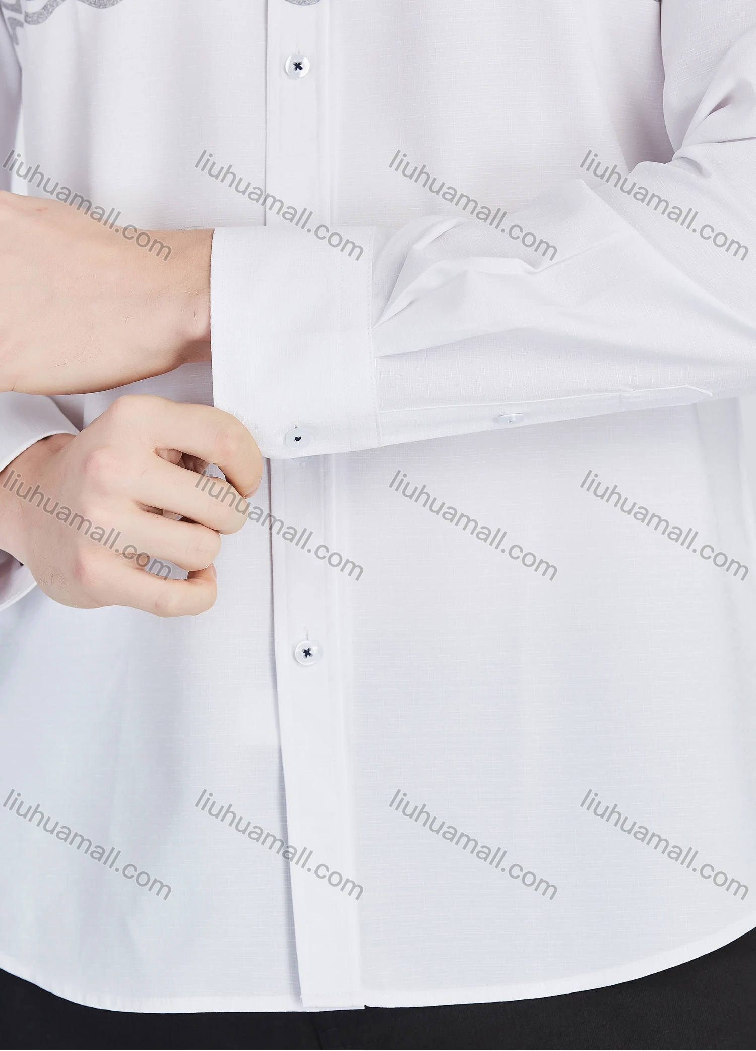 Wholesale Men's Casual Collared Long Sleeve Button Down Wave Print Shirt P001-2# - Liuhuamall