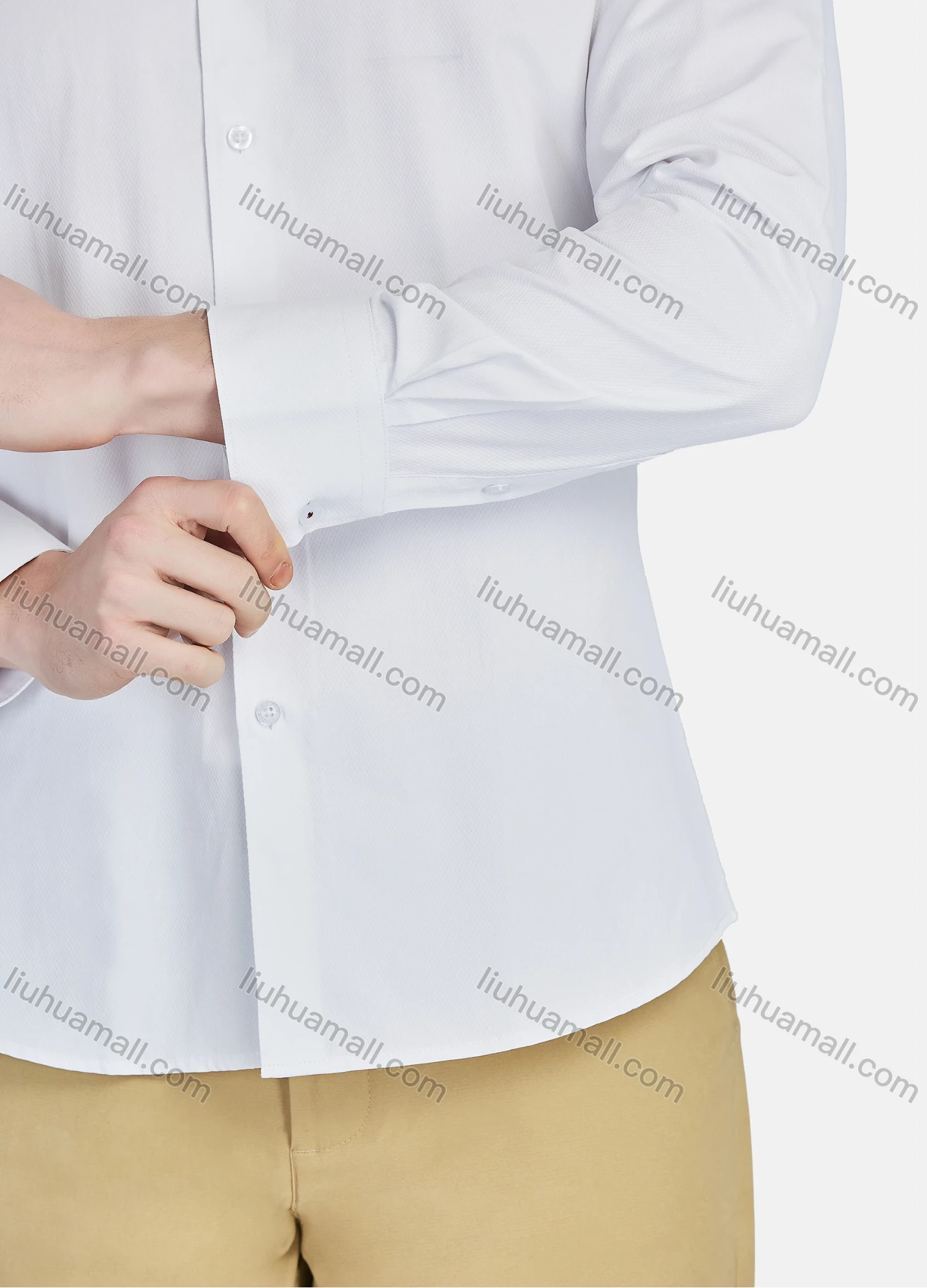 Wholesale Men's Casual Collared Long Sleeve Button Down Plain Shirt 590-1# - Liuhuamall