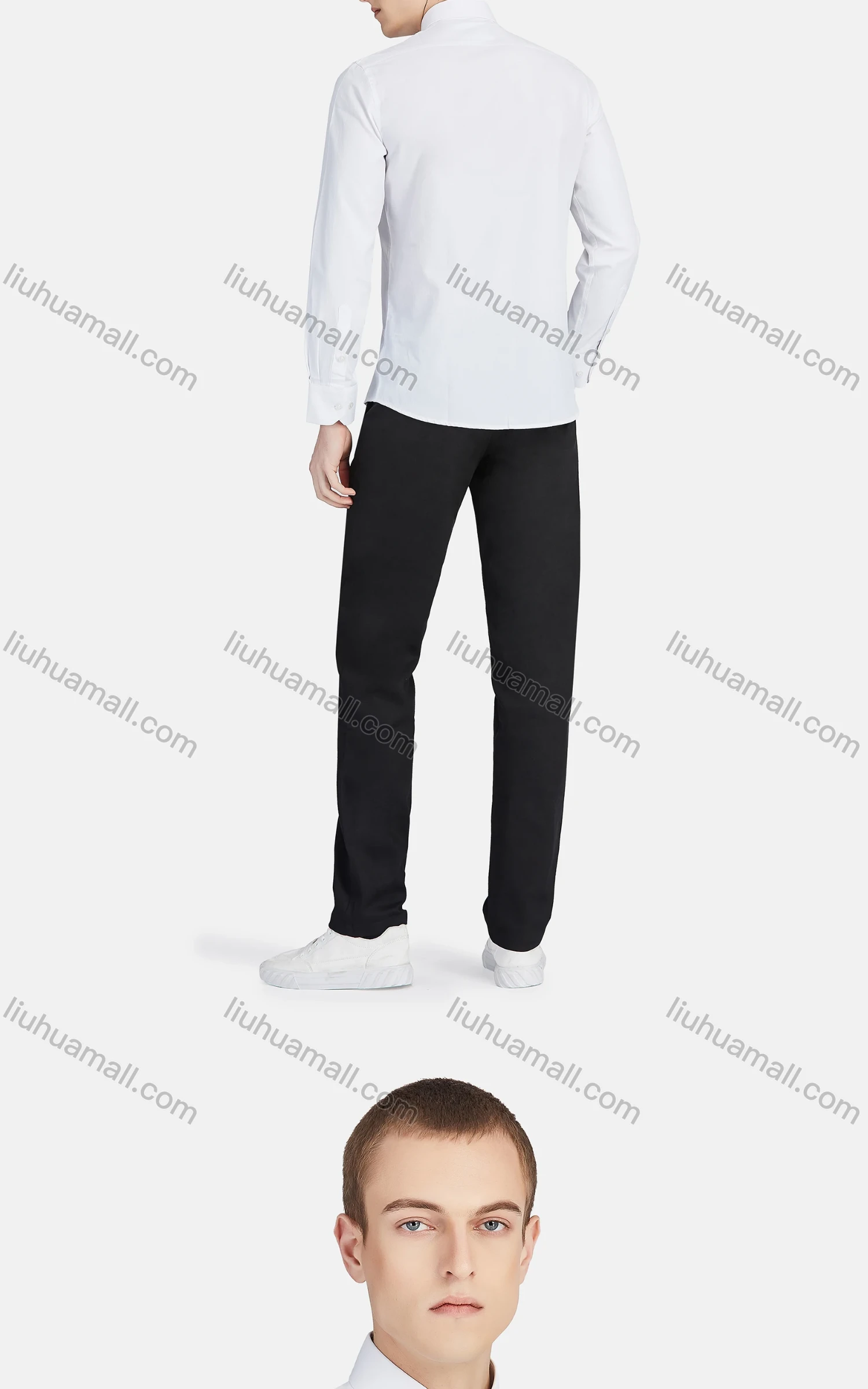 Wholesale Men's Casual Collared Long Sleeve Button Down Plain Shirt 730-1# - Liuhuamall