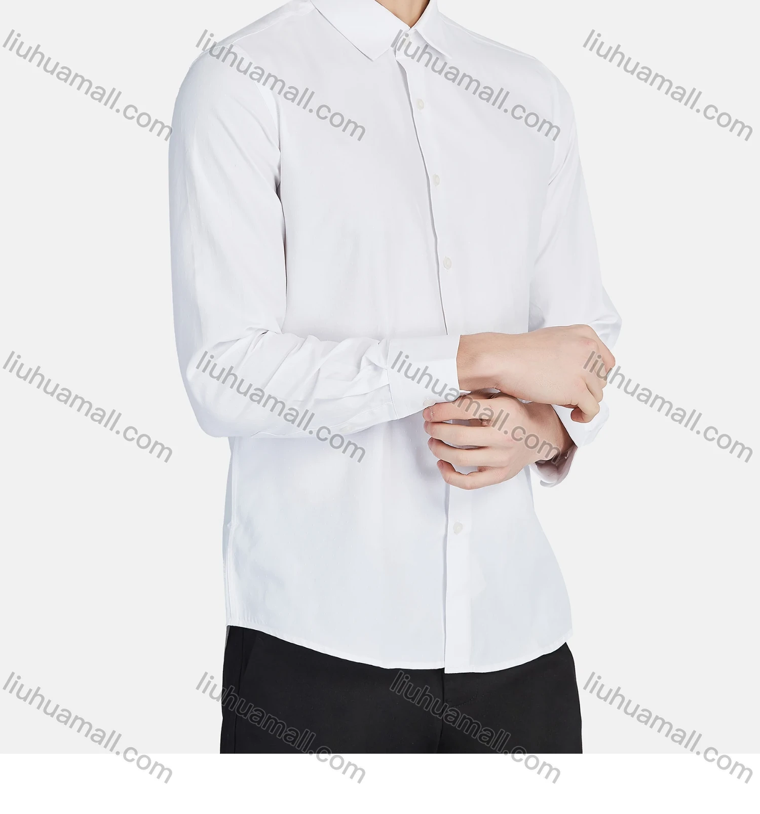 Wholesale Men's Casual Collared Long Sleeve Button Down Plain Shirt 730-1# - Liuhuamall