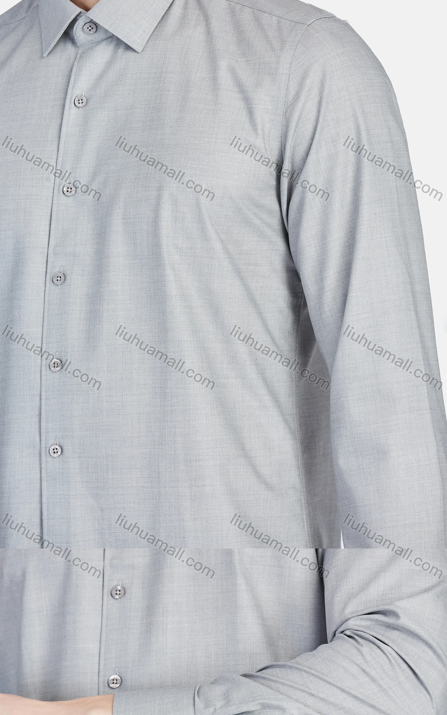 Wholesale Men's Casual Collared Long Sleeve Button Down Plain Shirt 5003# - Liuhuamall