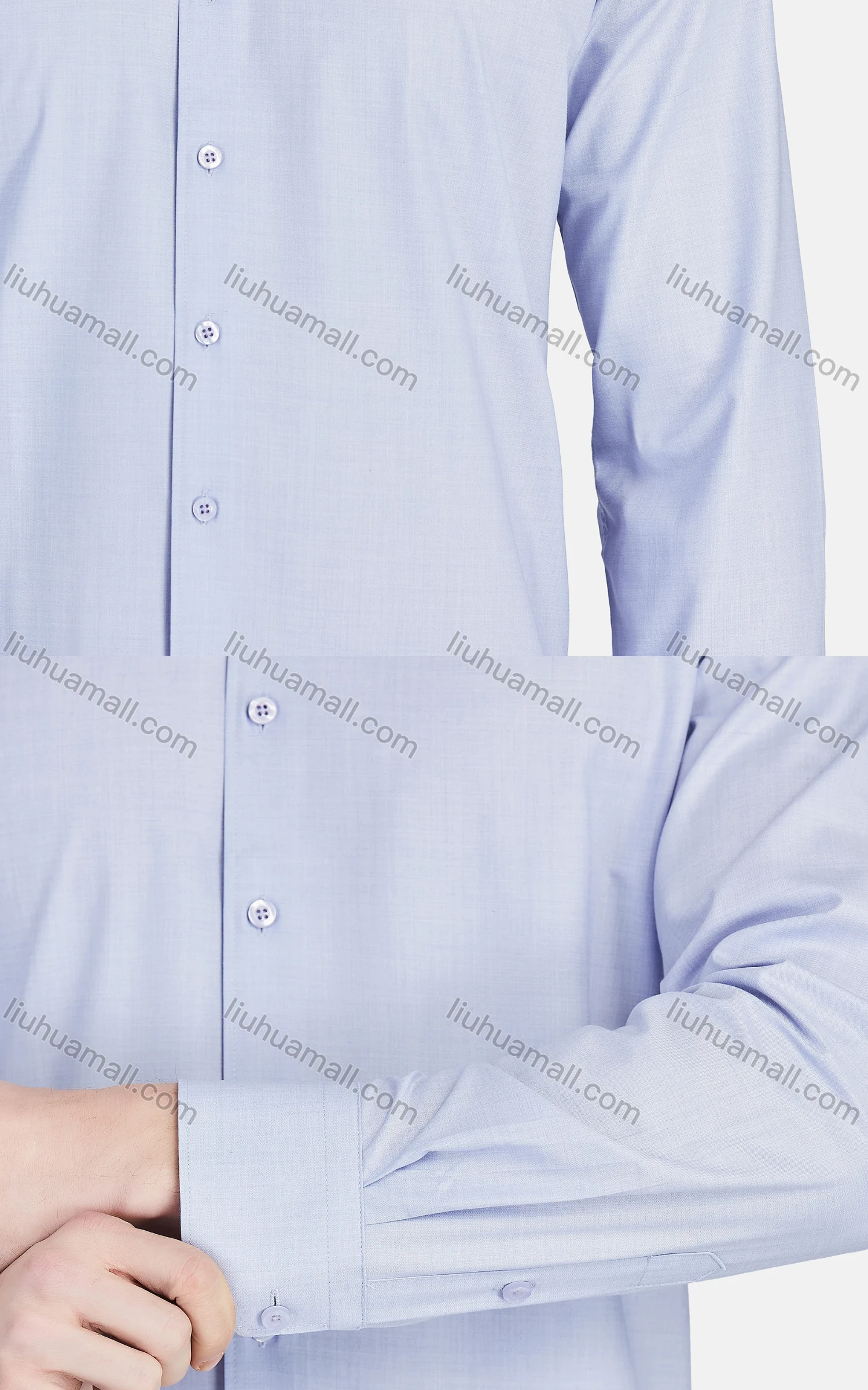 Wholesale Men's Casual Collared Long Sleeve Button Down Plain Shirt 5010# - Liuhuamall